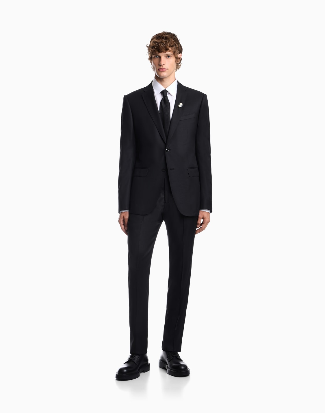 anzug-aus-schurwolle-und-seide-mit-jacquard-mikromuster-braun--emporio-armani