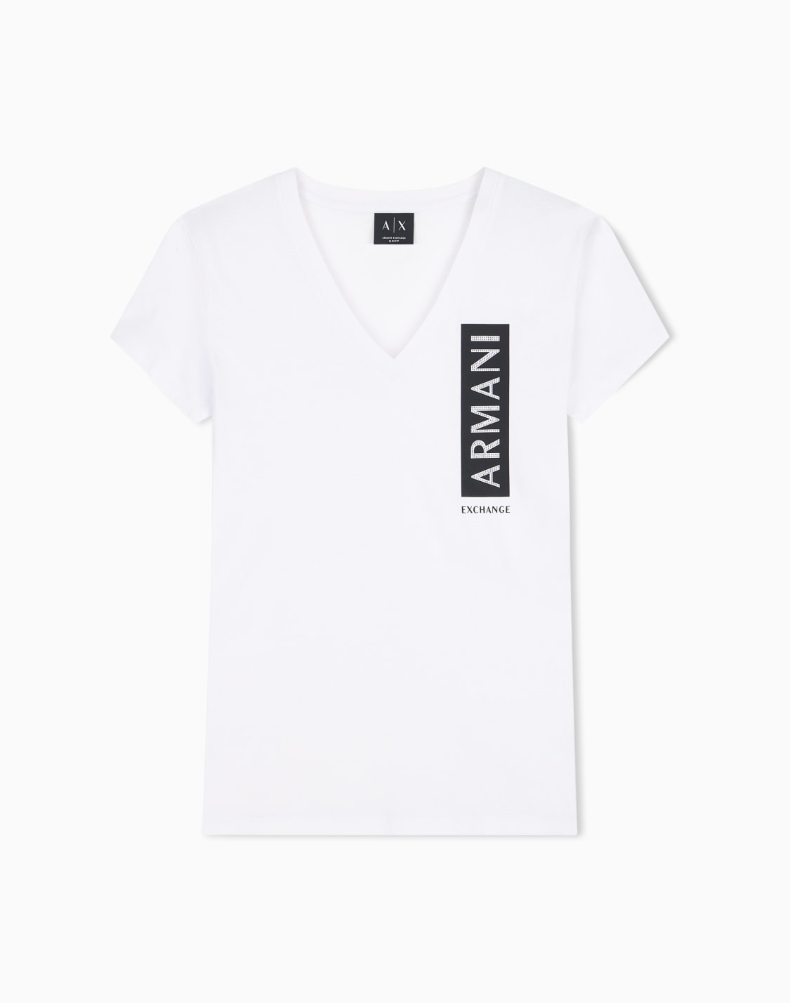 ボックスロゴ-半袖vネックtシャツ-ホワイト--armani-exchange