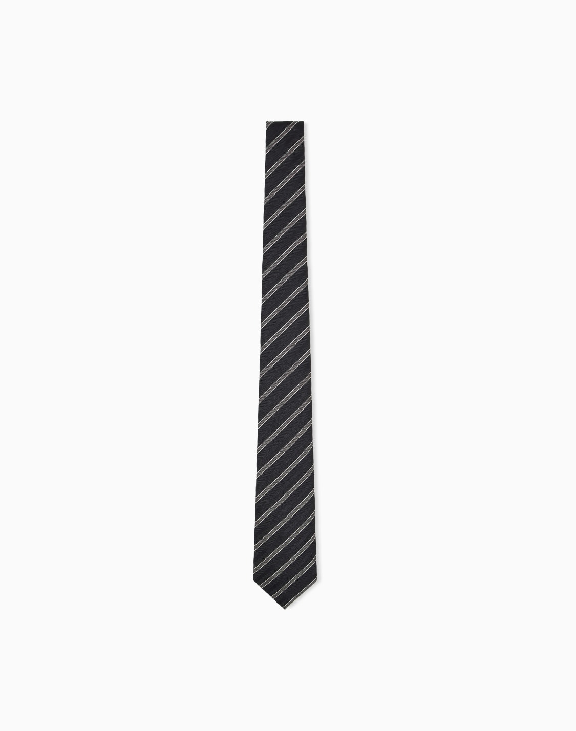 斜めストライプ-シルクネクタイ-ブラック--emporio-armani