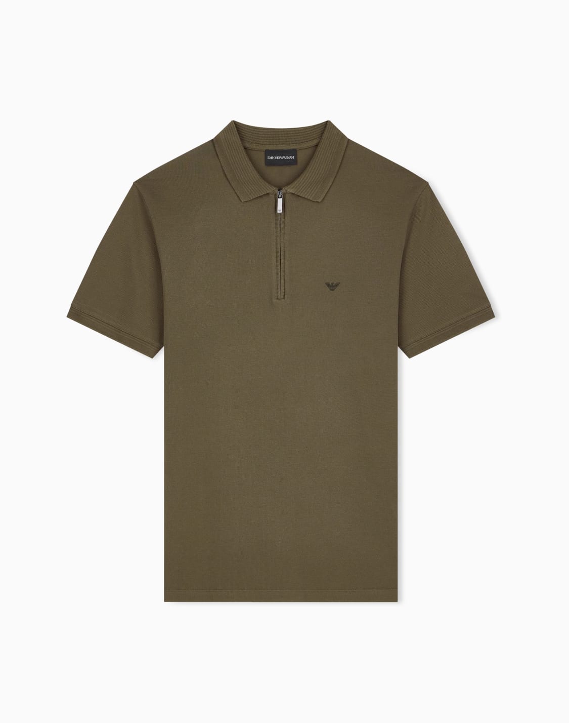 polo-shirt-in-piqu-with-partial-zip-green--emporio-armani