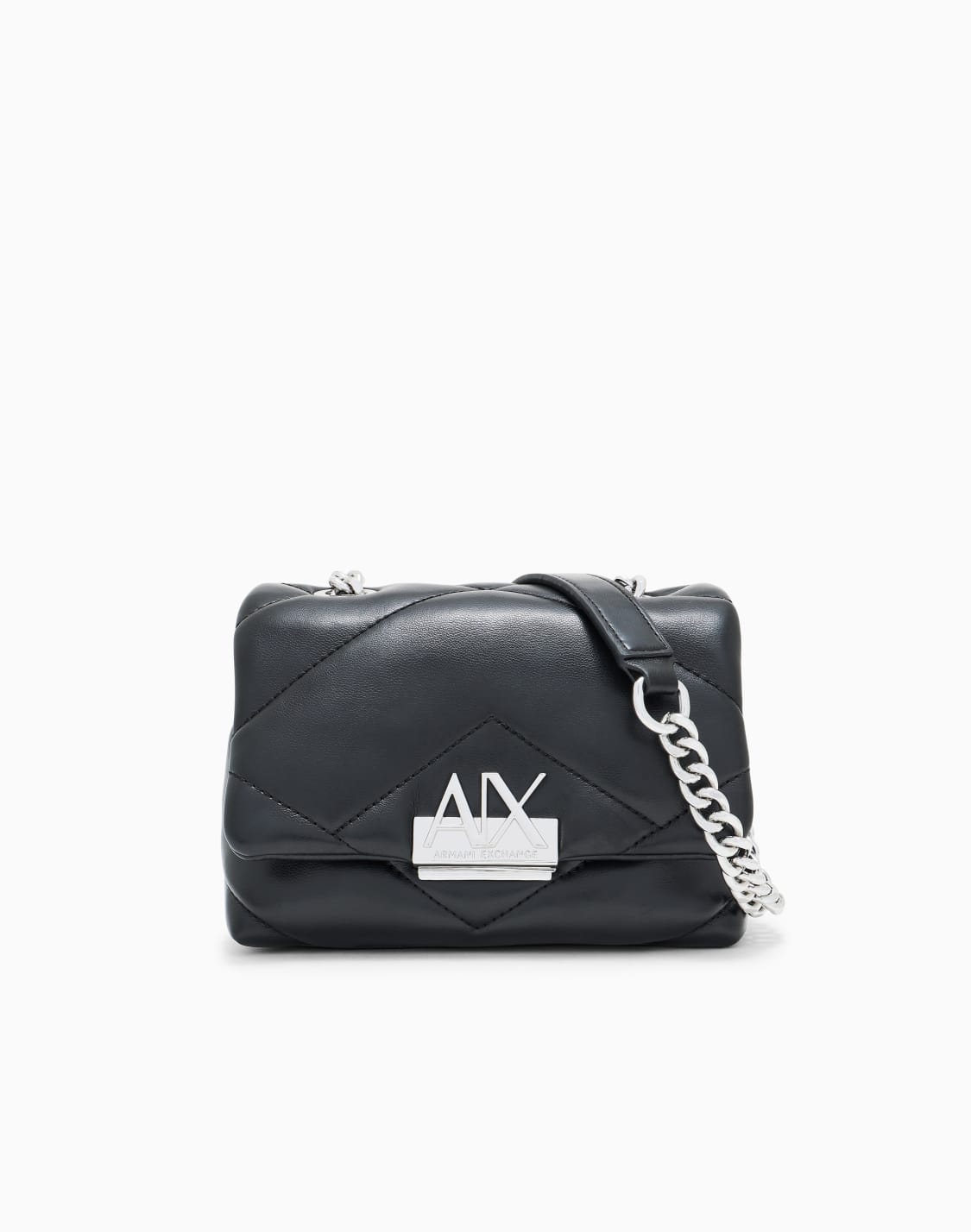 sac-bandoulire-matelass-avec-rabat-et-chane-en-mtal-noir--armani-exchange