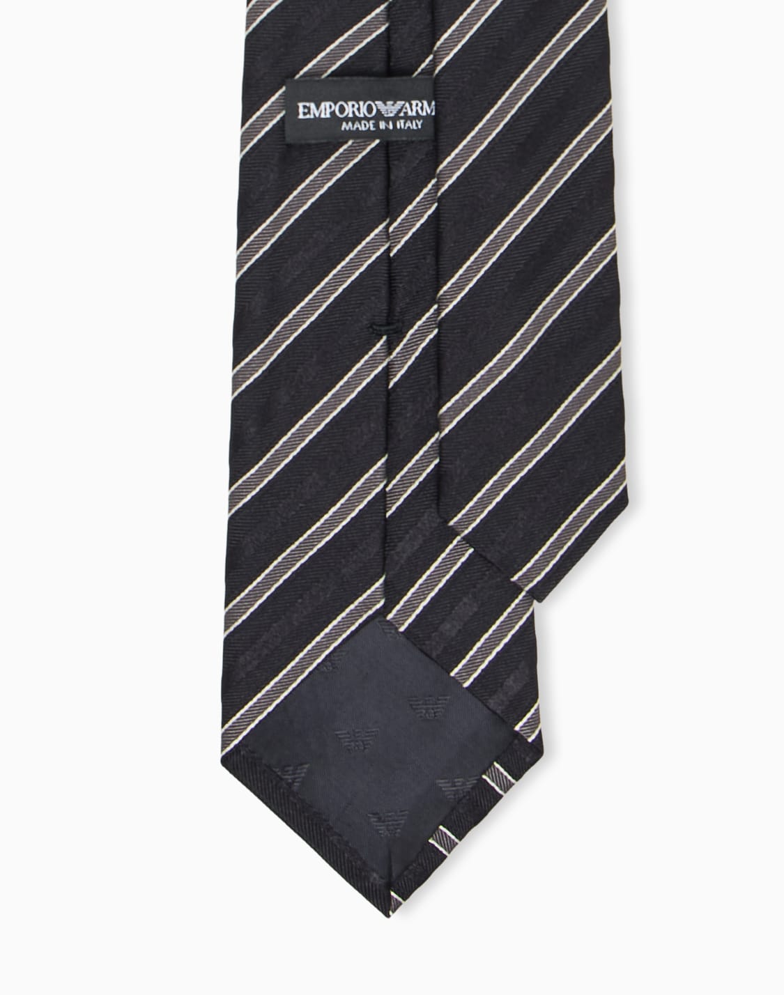 斜めストライプ-シルクネクタイ-ブラック--emporio-armani