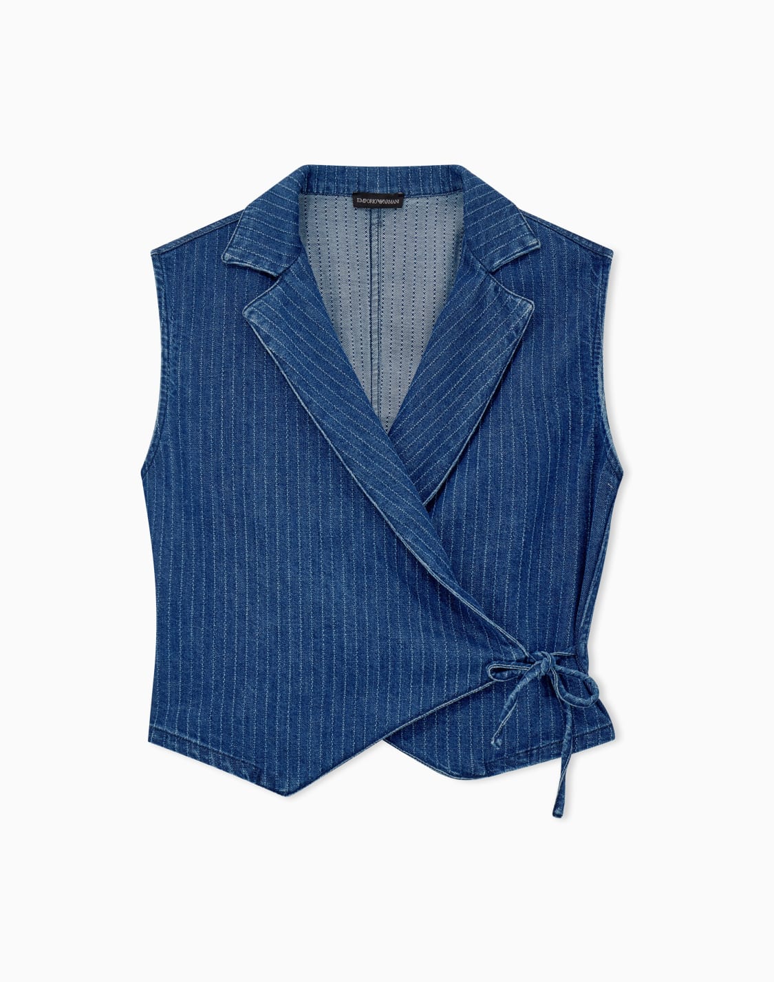 pinstriped-denim-wrap-waistcoat-with-lapels-and-a-side-tie-blue--emporio-armani