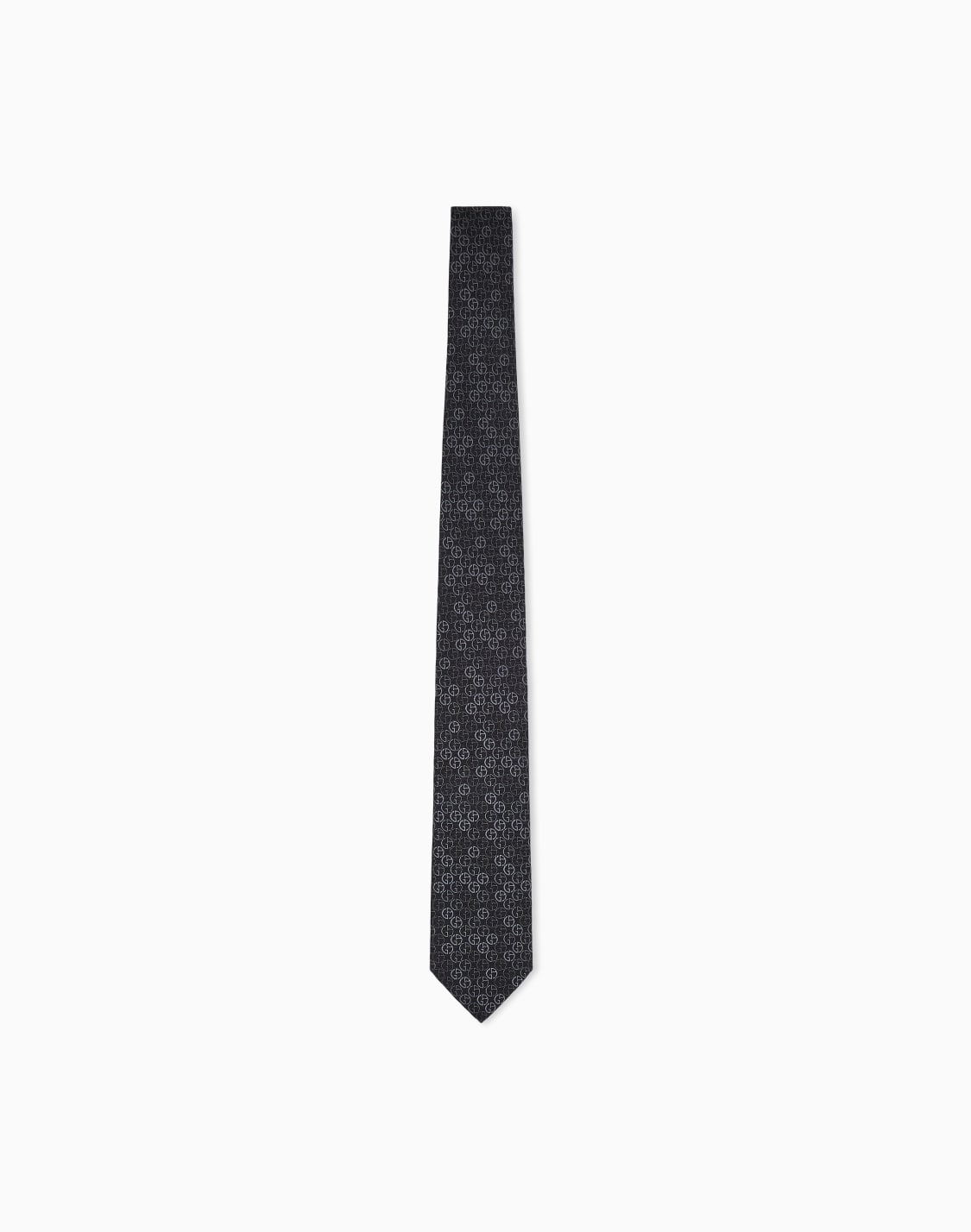 インタロッキングモチフ-シルク-ネクタイ-ブラック--giorgio-armani