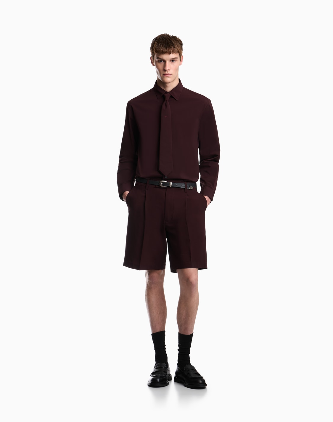 レギュラフィット-バミュダショツ-シアサッカ-バガンディ--emporio-armani