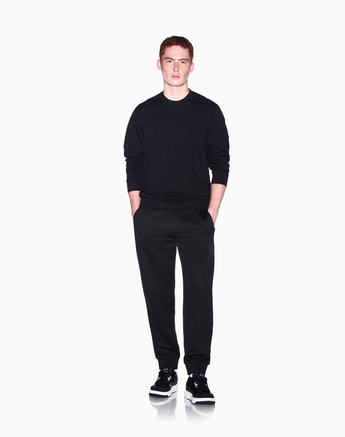 regular-fit-trousers-in-stretch-jacquard-jersey-black--armani-exchange