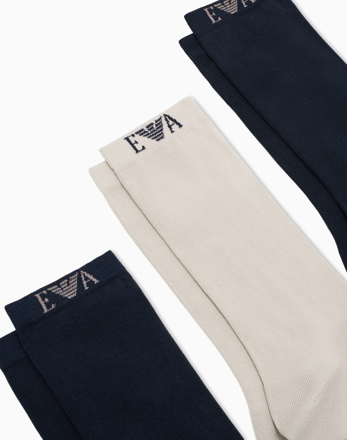 three-pack-of-short-cotton-socks-with-a-monogram-logo-band-brown--emporio-armani