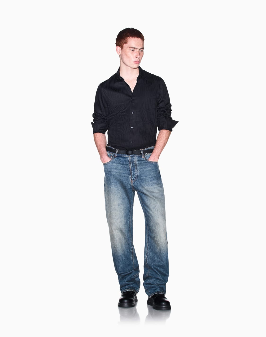 hemd-regular-fit-aus-baumwolljacquard-schwarz--armani-exchange