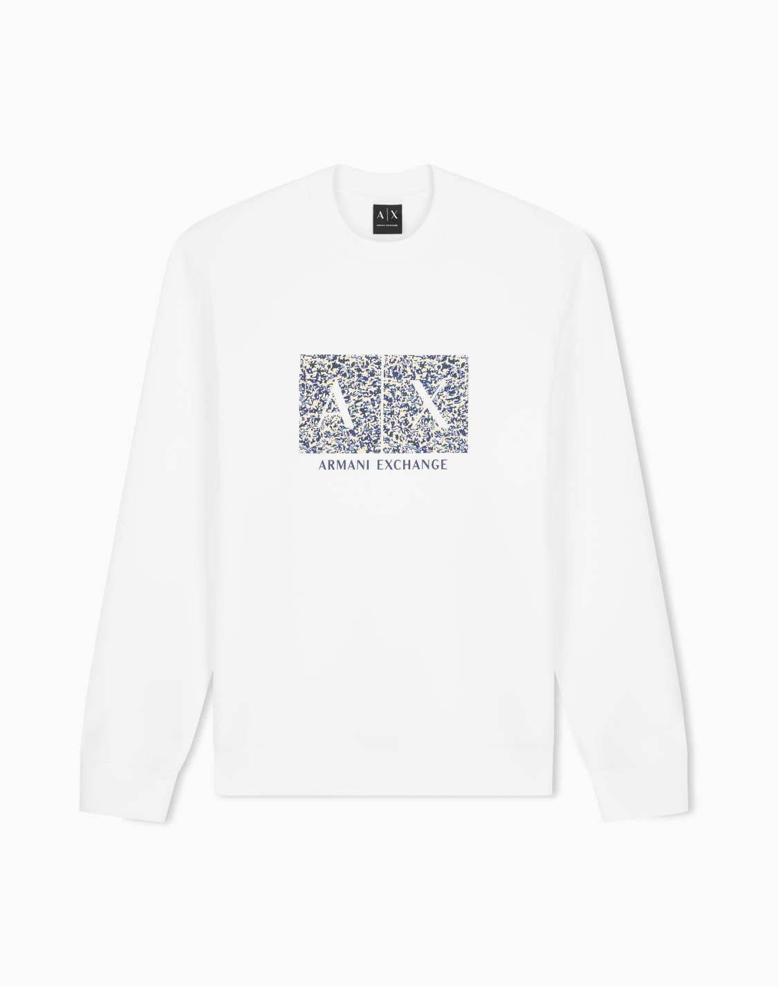 sweatshirt-in-bonded-stretch-cotton-white--armani-exchange