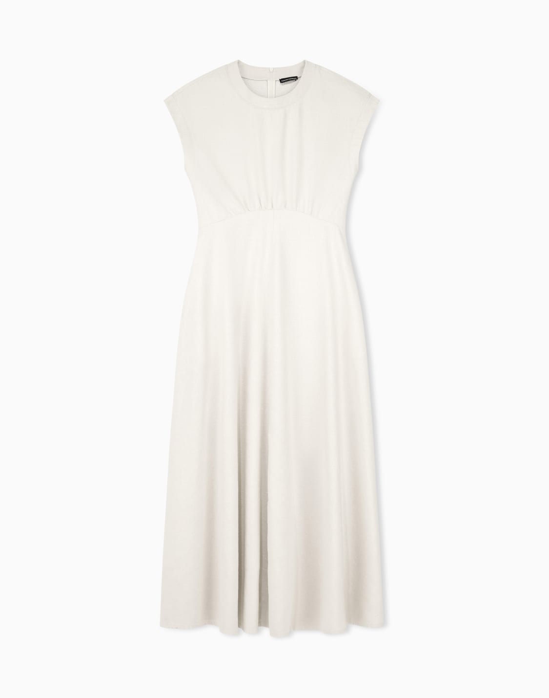 sleeveless-long-dress-in-viscose-and-cotton-lurex-drill-white--emporio-armani