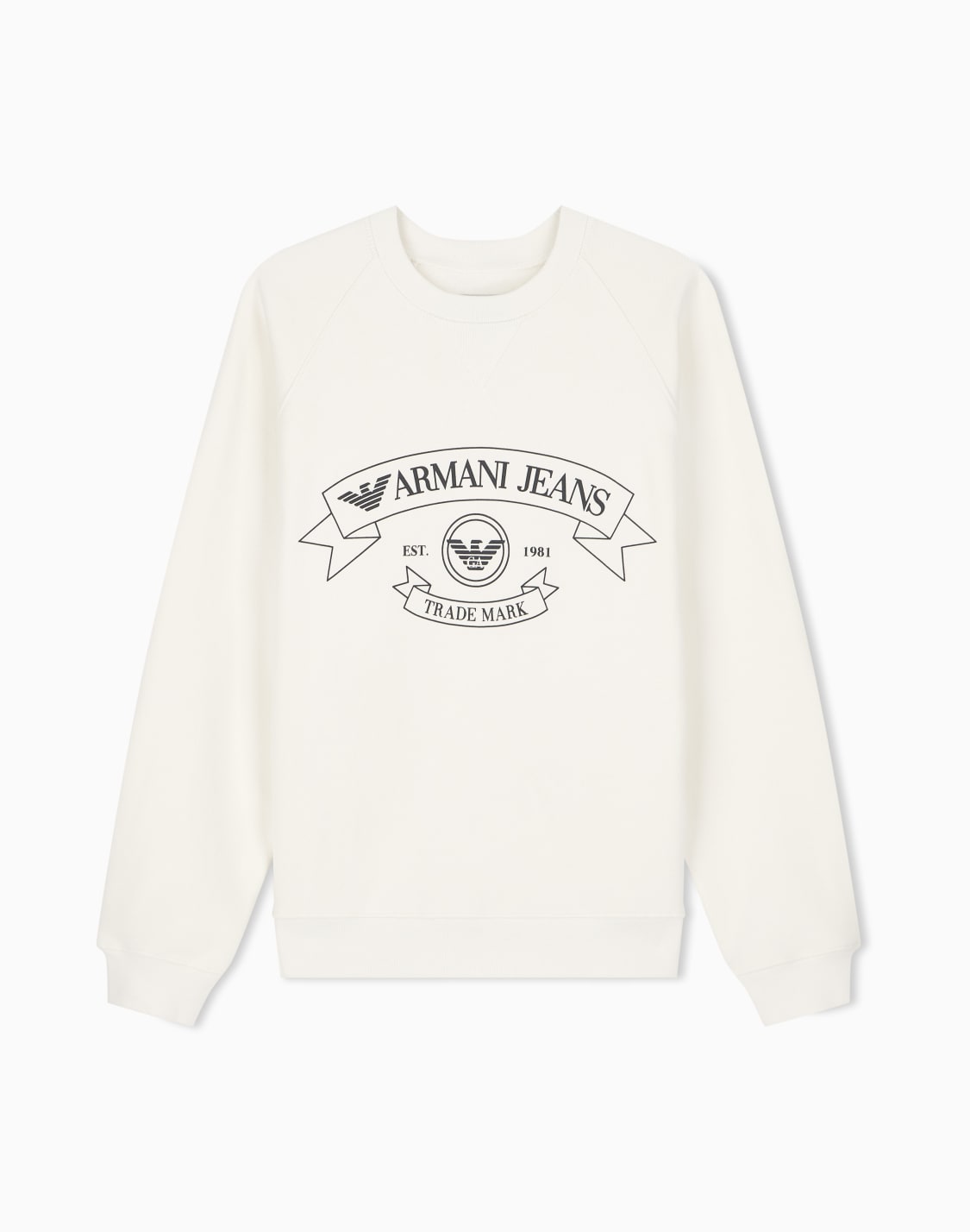 レギュラフィット-ロゴプリント-スウェットシャツ-ホワイト--emporio-armani
