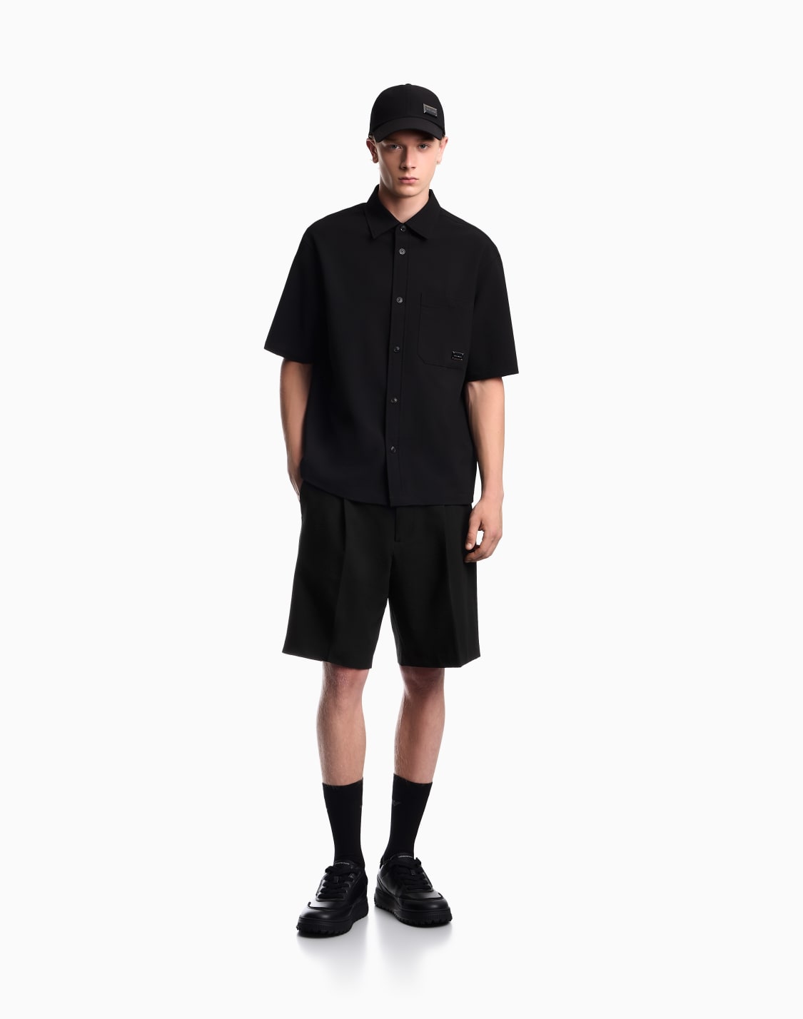 seersucker-shirt-with-down-padding-and-rib-details-black--emporio-armani