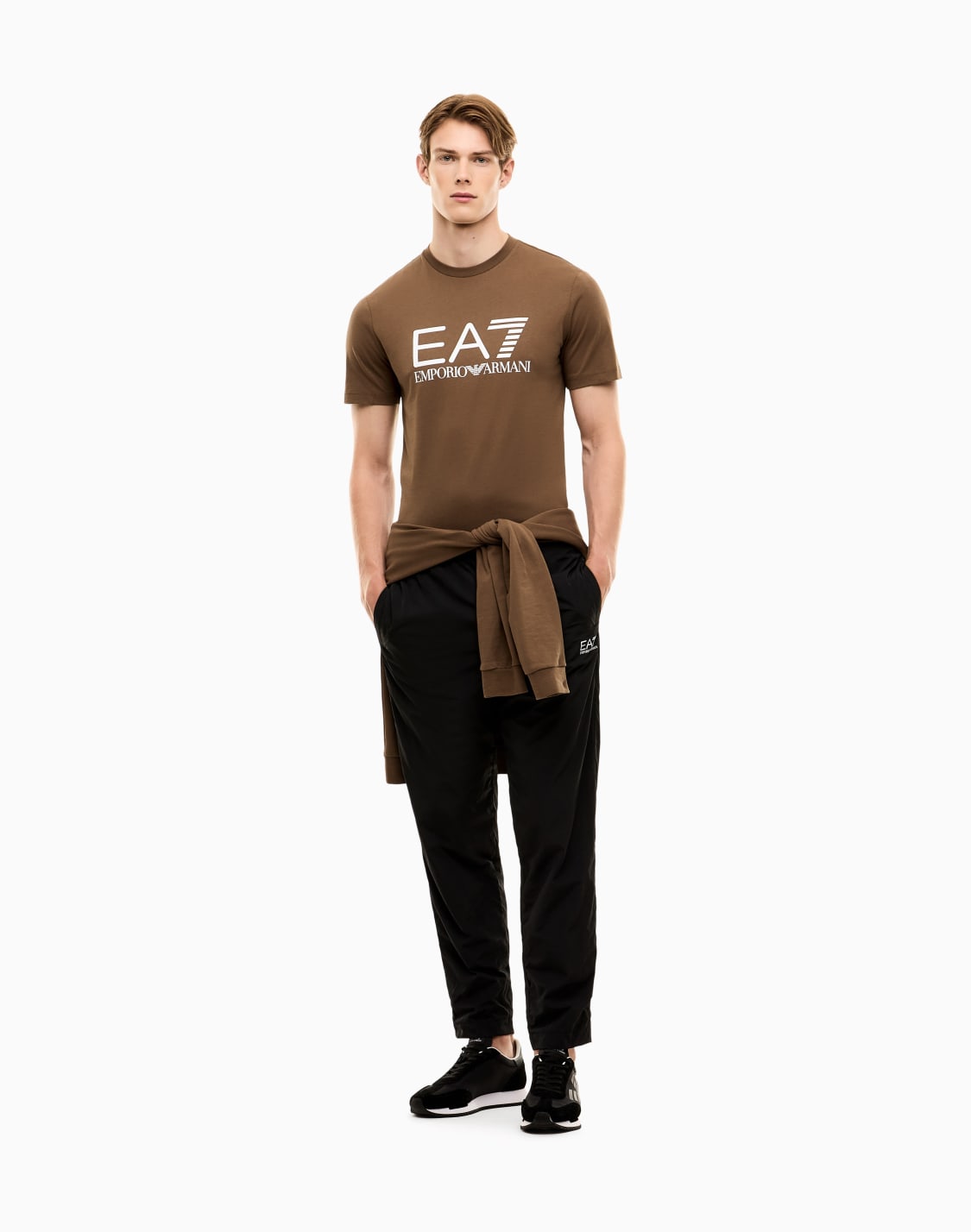 slim-fit-t-shirt-core-identity-in-cotton-with-big-logo-brown--ea7