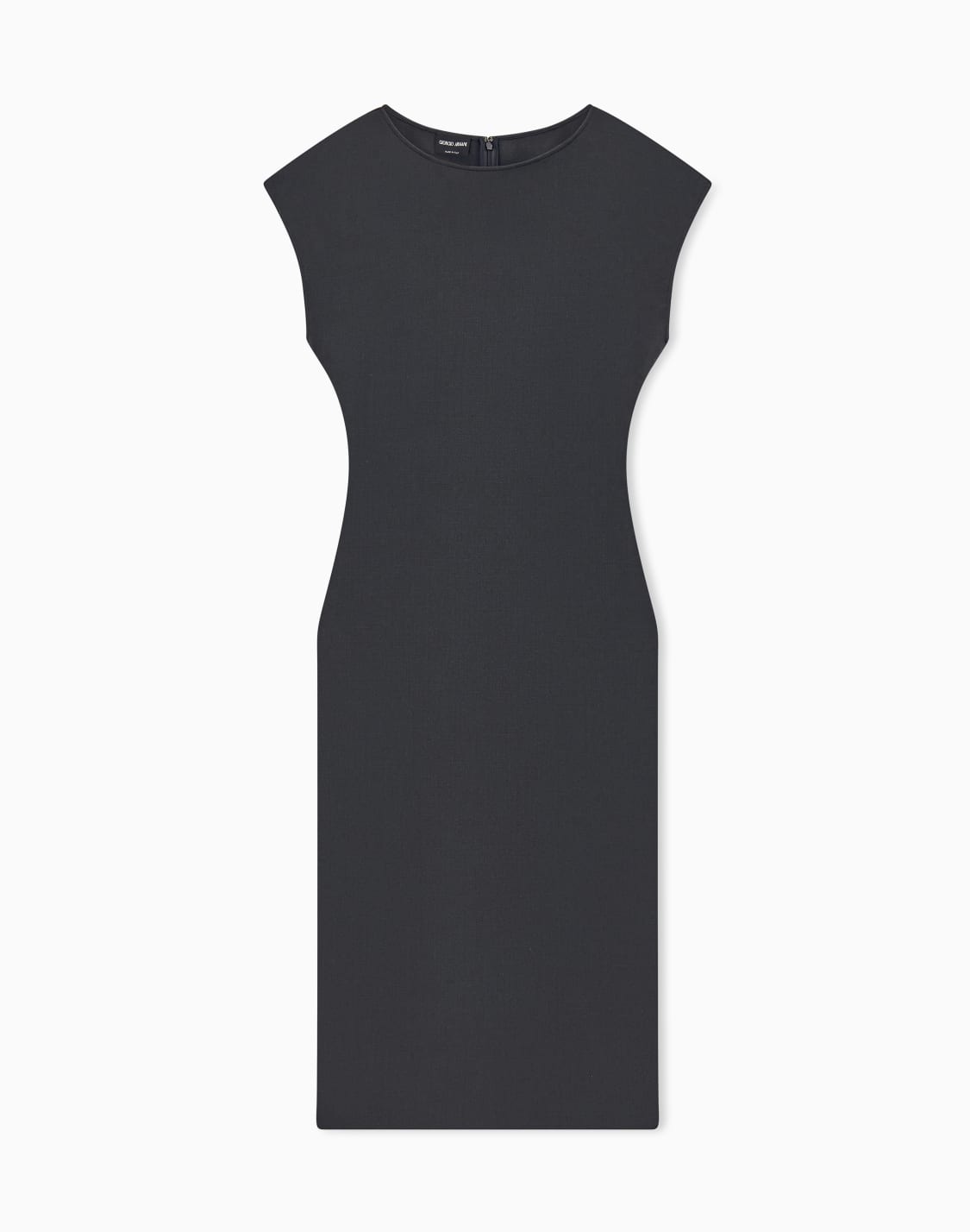 dress-short-sleeved-sheath-in-double-stretch-virgin-wool-grey--giorgio-armani