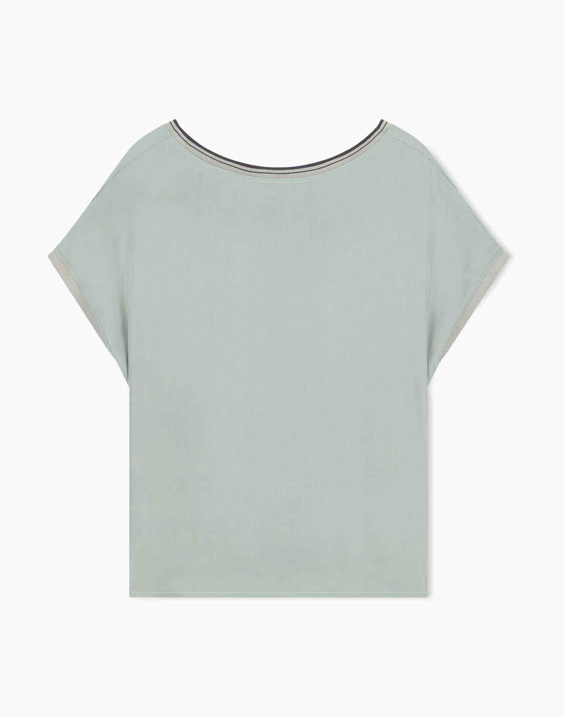 chemise-col-rond-en-soie-lave-avec-finitions-en-maille-vert--giorgio-armani