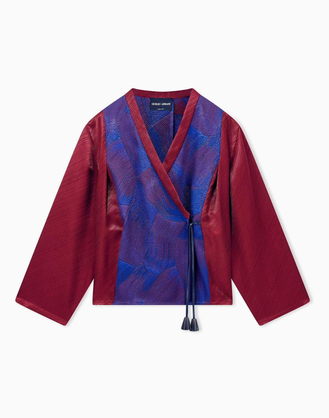 chemise-kimono-en-jacquard-de-soie-lurex-motif-ethnique-bordeaux--giorgio-armani