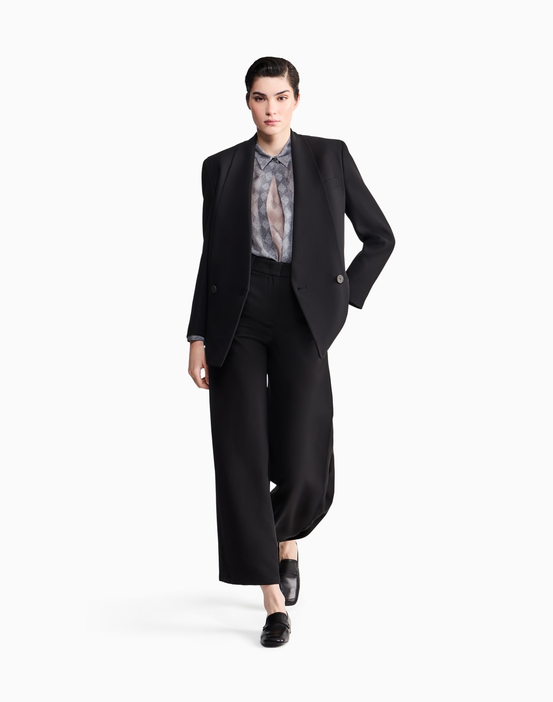 twin-set-in-chiffon-di-seta-con-stampa-a-rombi-grigio--giorgio-armani