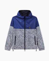 Down jacket with abstract pattern and drawstring hood | Armani