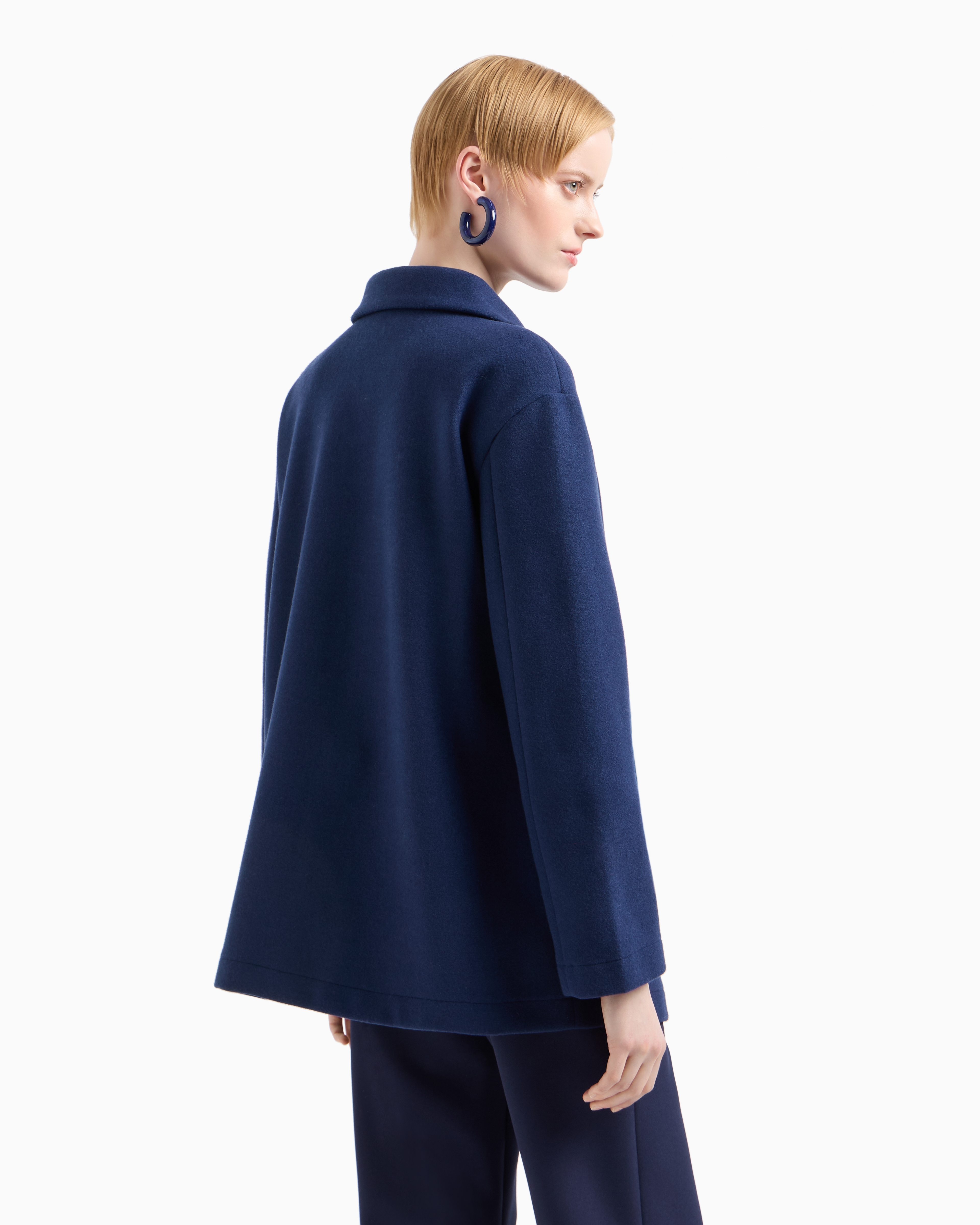 Double-breasted cloth pea coat | Emporio Armani