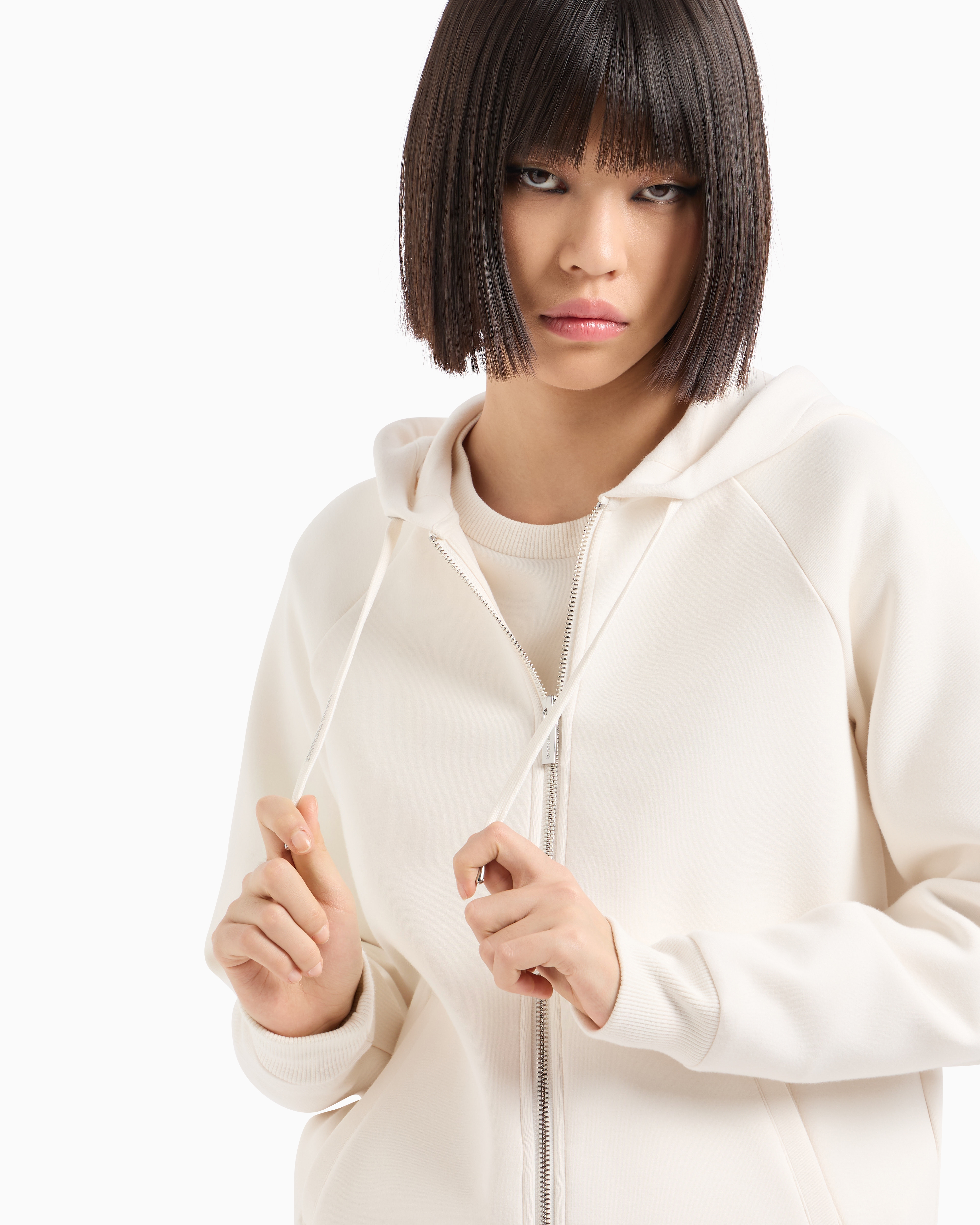 Stretch fabric zip-up hoodie | Armani Exchange
