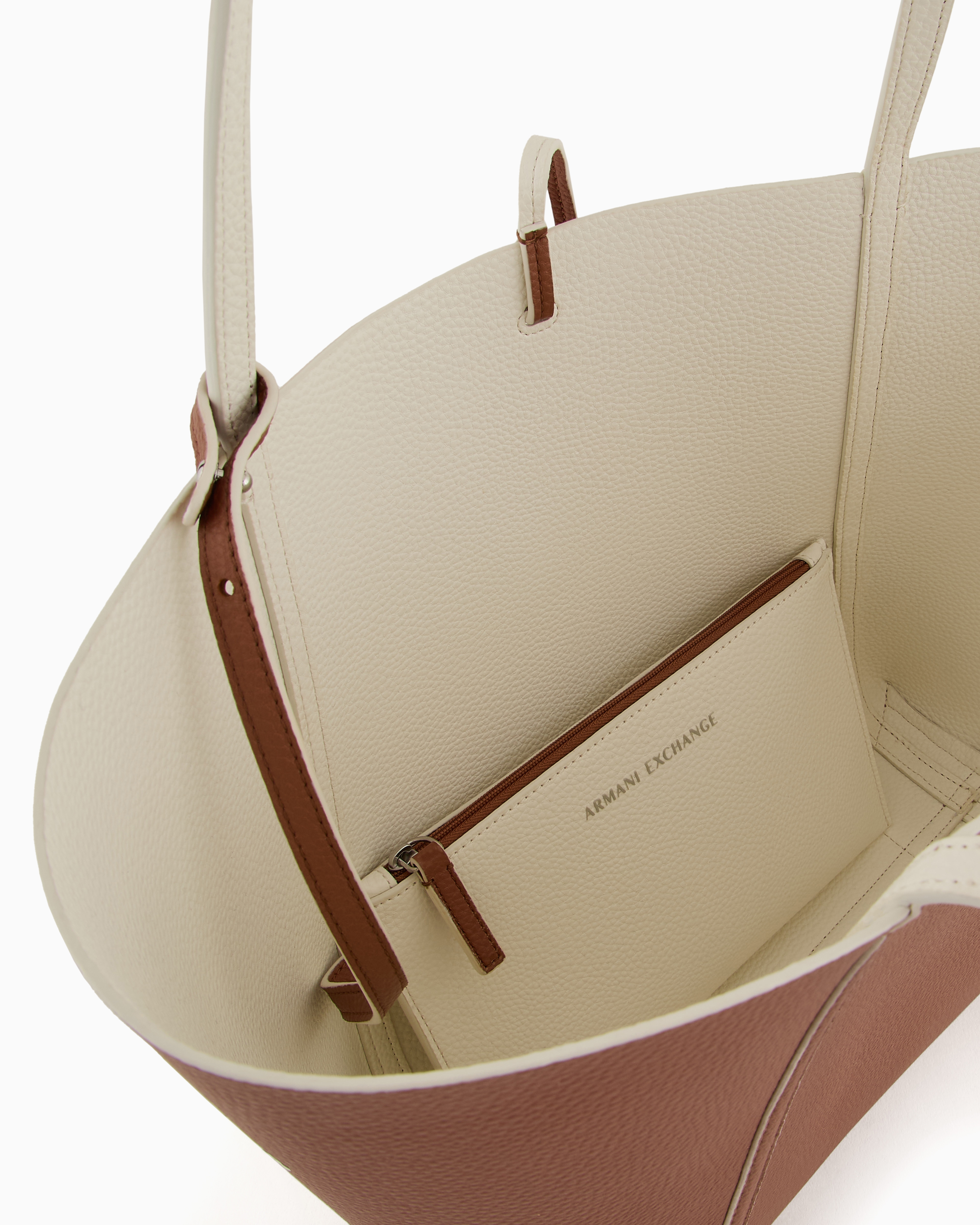 ジョルジオ アルマーニ トートバッグオールレザー ネイビー　ポーチ・チャーム付 ジョルジオ アルマーニ トートバッグオールレザー ネイビー ポーチ