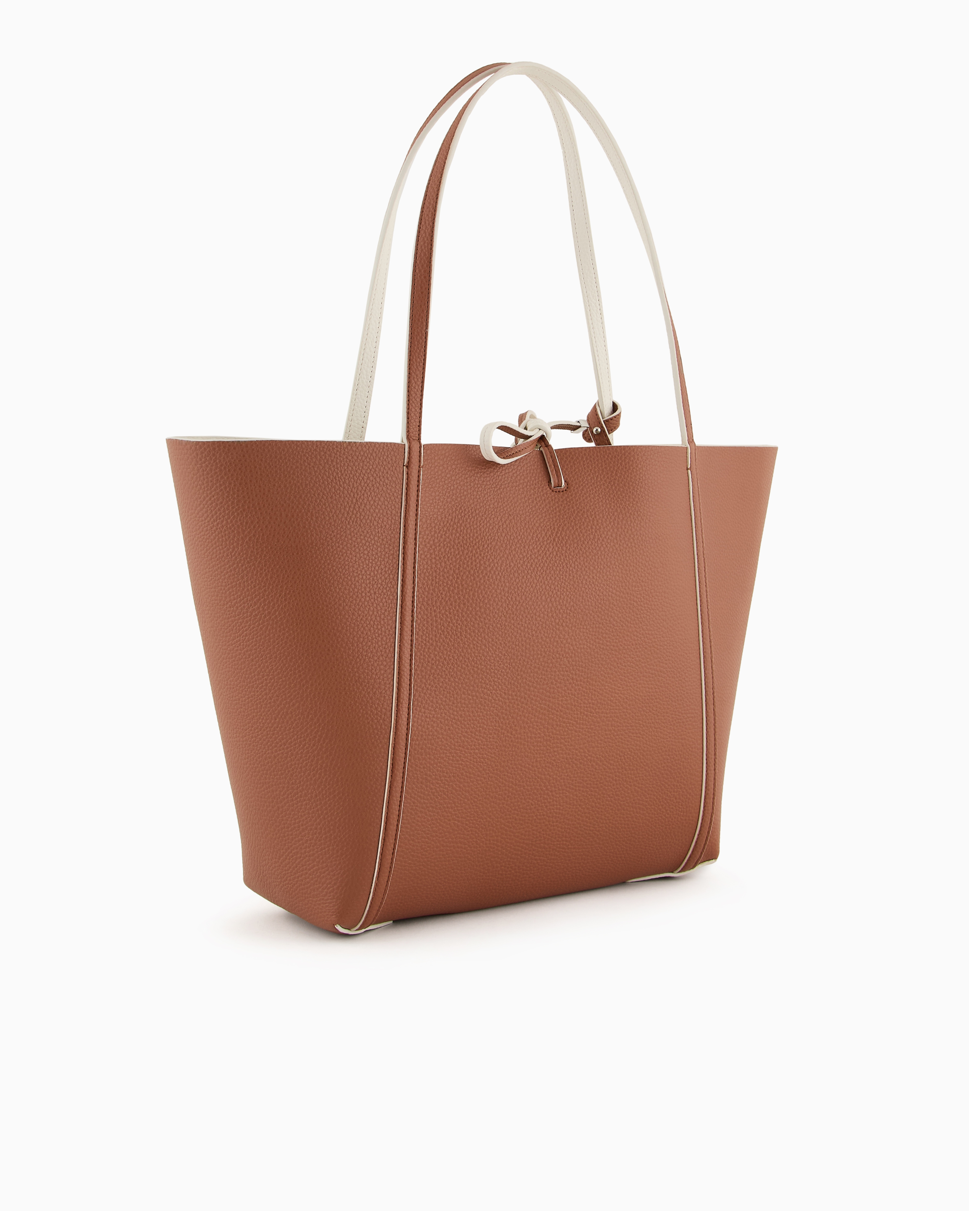 ジョルジオ アルマーニ トートバッグオールレザー ネイビー　ポーチ・チャーム付 ジョルジオ アルマーニ トートバッグオールレザー ネイビー ポーチ