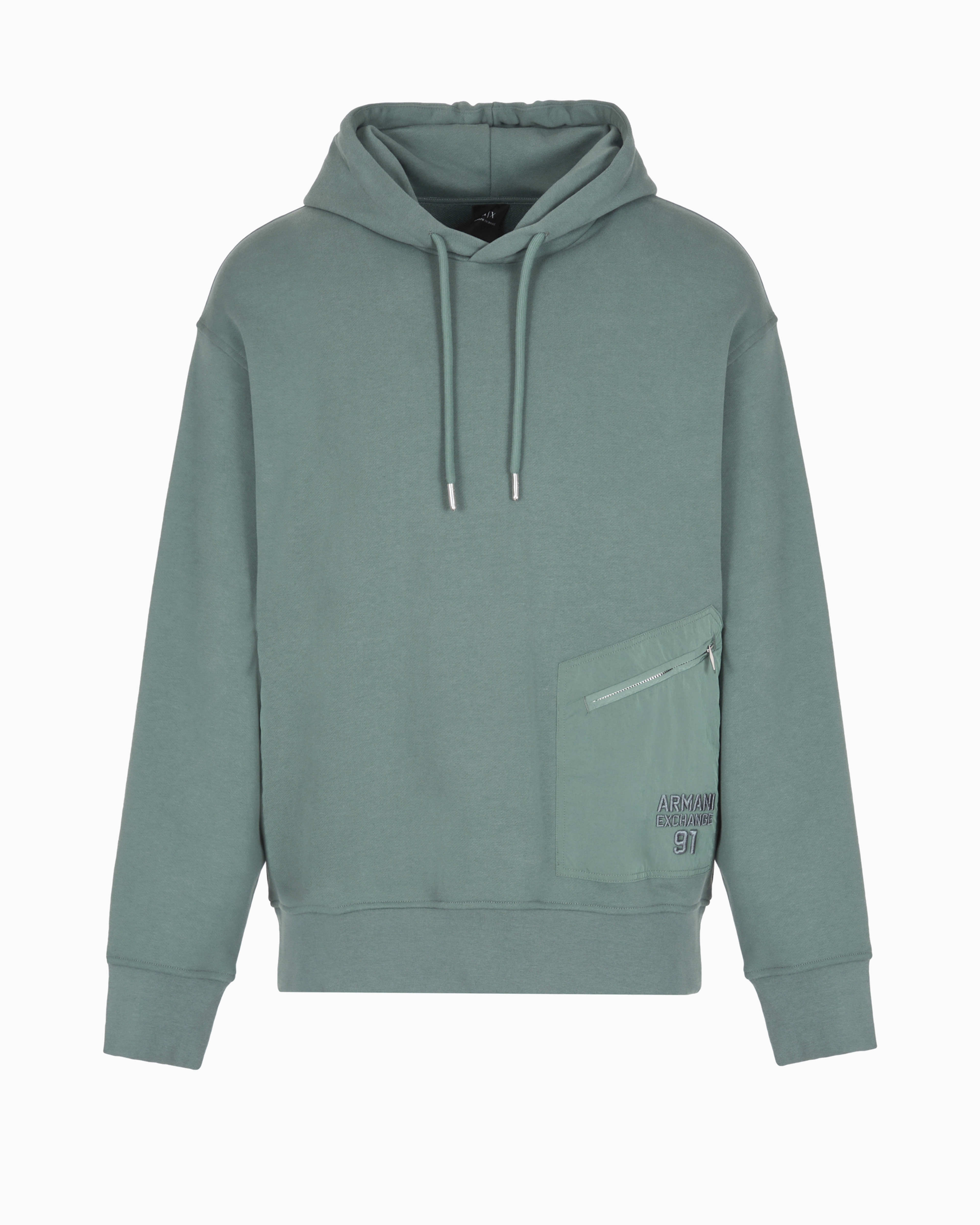 Stretch fabric zip-up hoodie