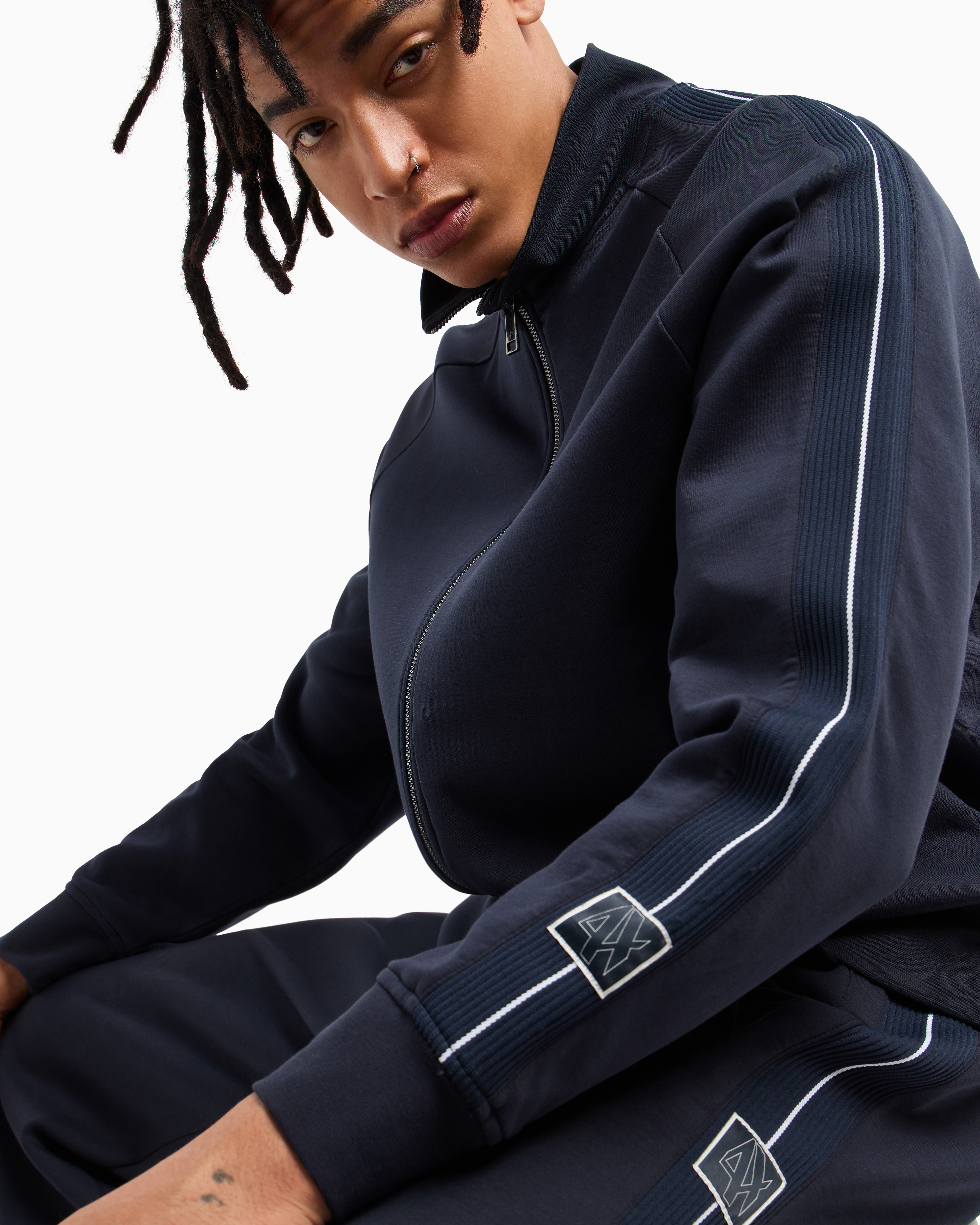 GIORGIO ARMANI ジップアップベスト 薄手 ネイビー/RW394 undefined