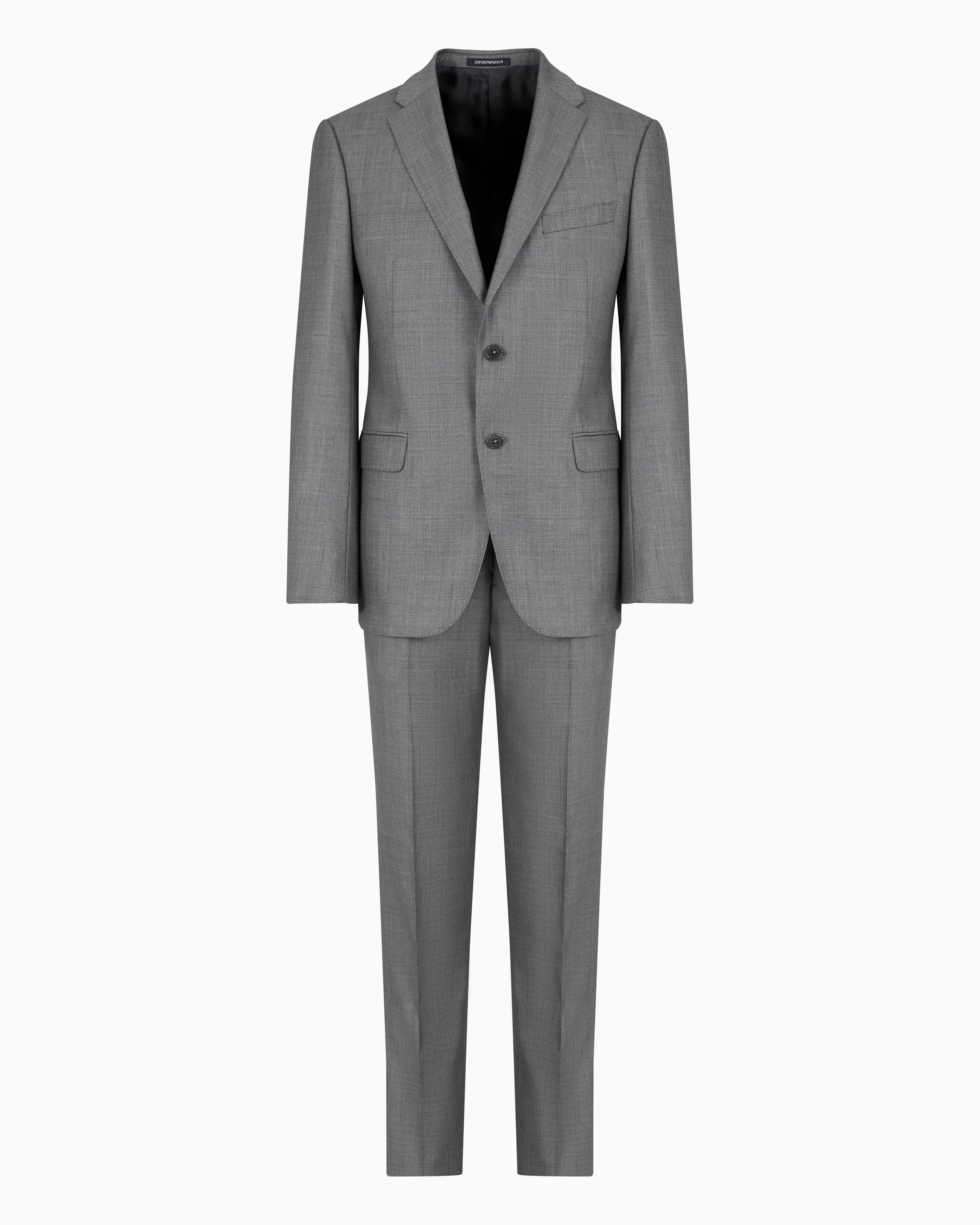 Single breasted suit in virgin wool grisaille | Emporio Armani