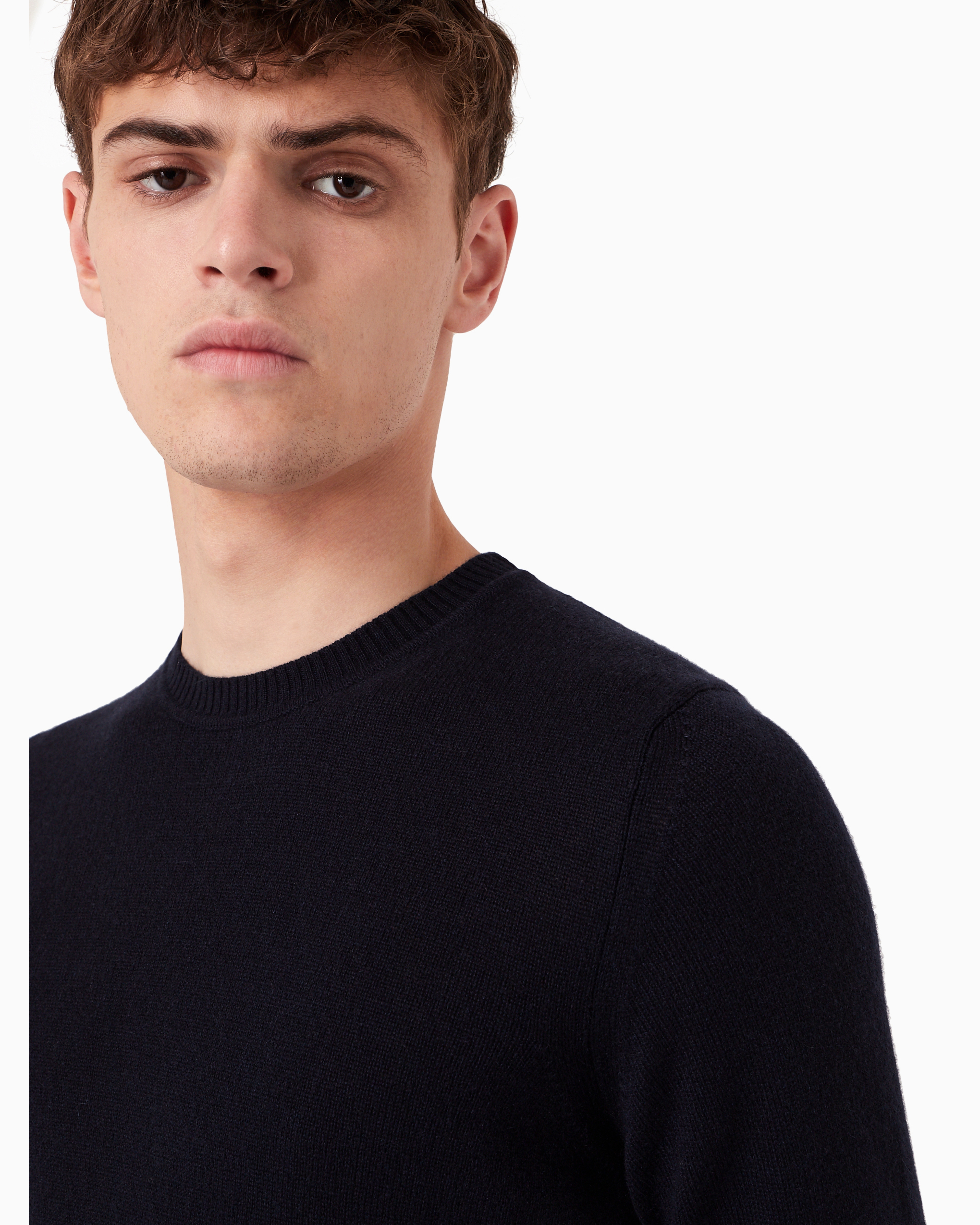 Emporio Armani - Pure cashmere jumper, Man, Navy Blue, Size:
