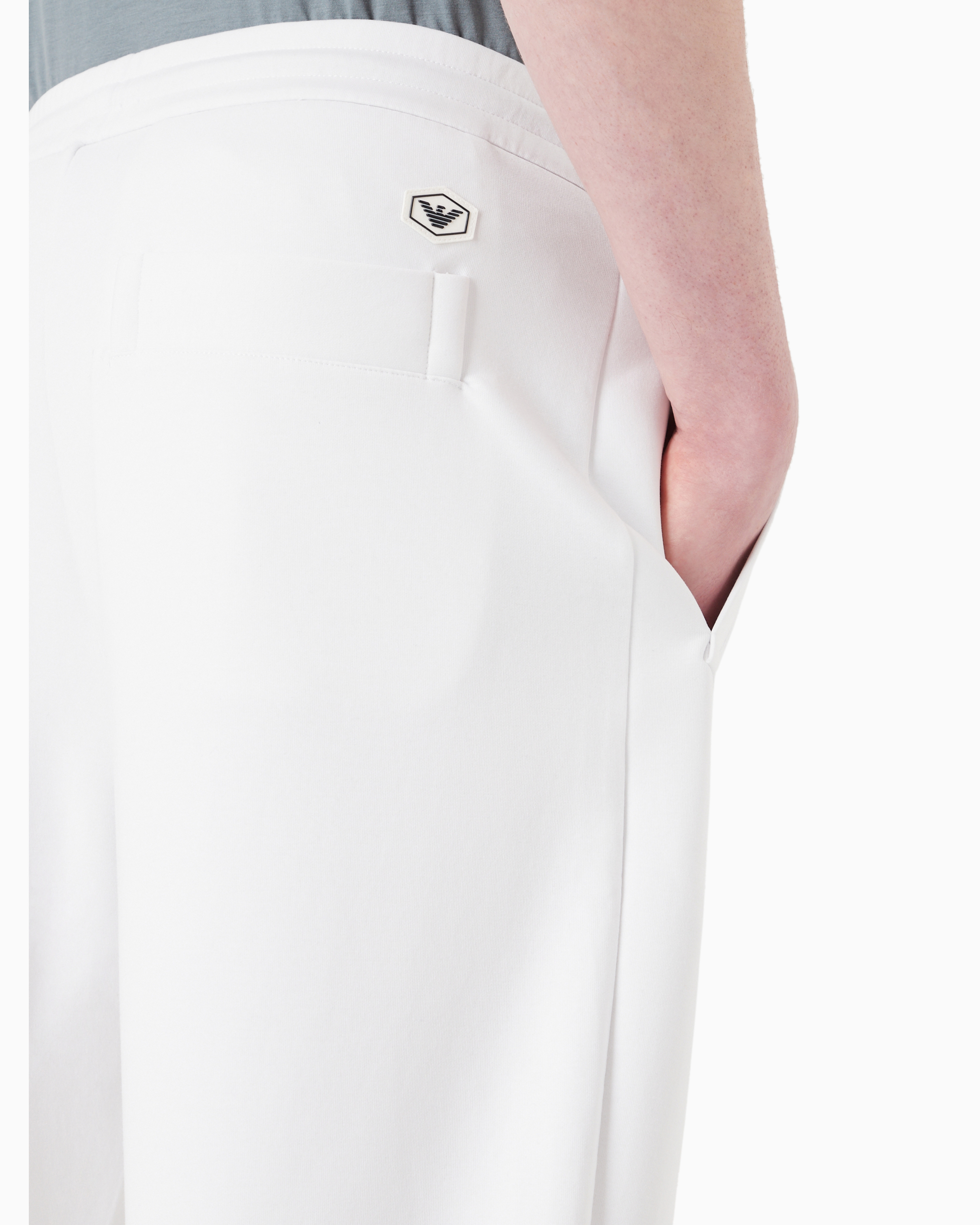 Emporio Armani - Double-jersey joggers, Man, White, Size: