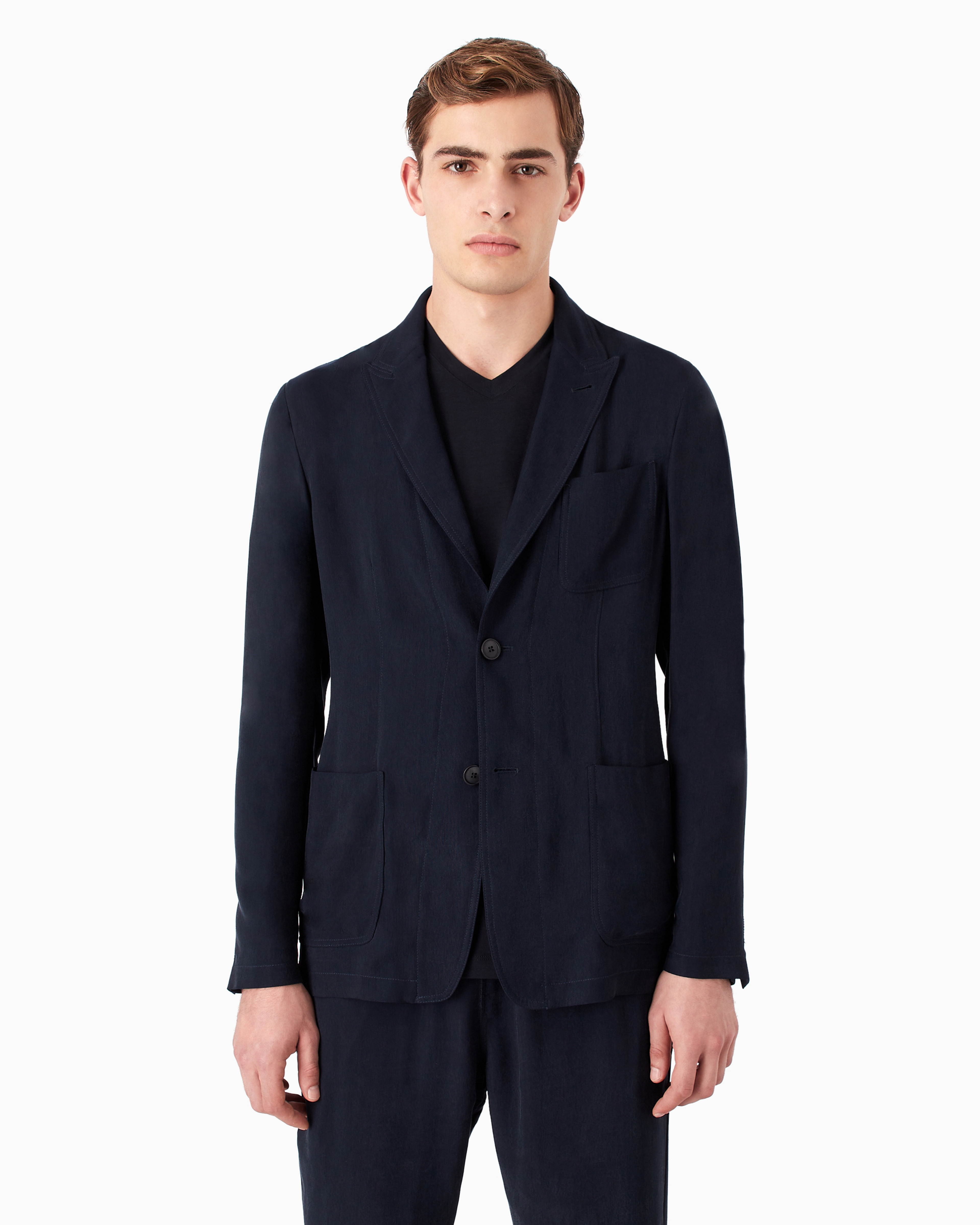 【美品/伊製】GIORGIO ARMANI フリルデザインジャケット ブラック undefined