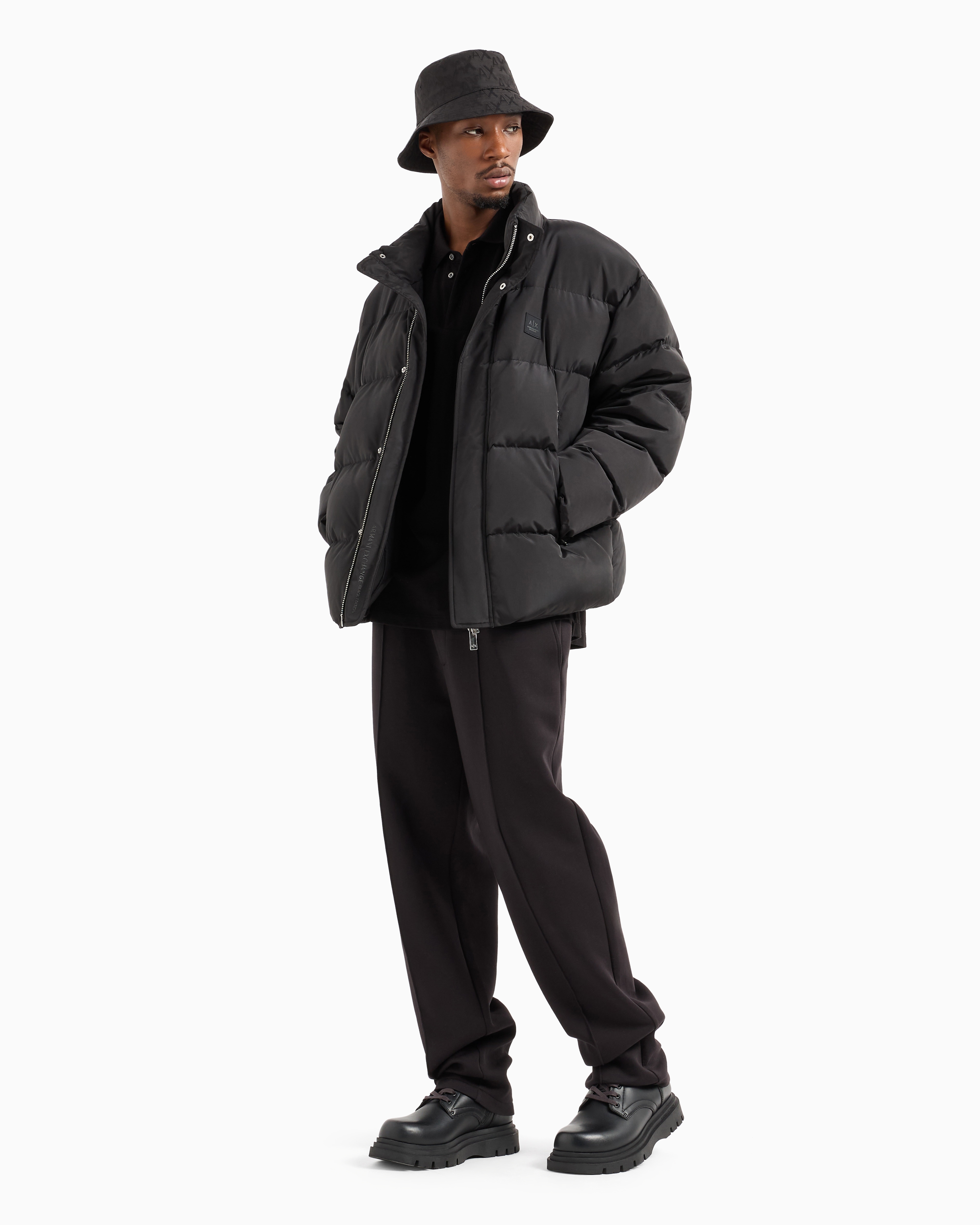 Padded and quilted jacket with high collar | Armani Exchange