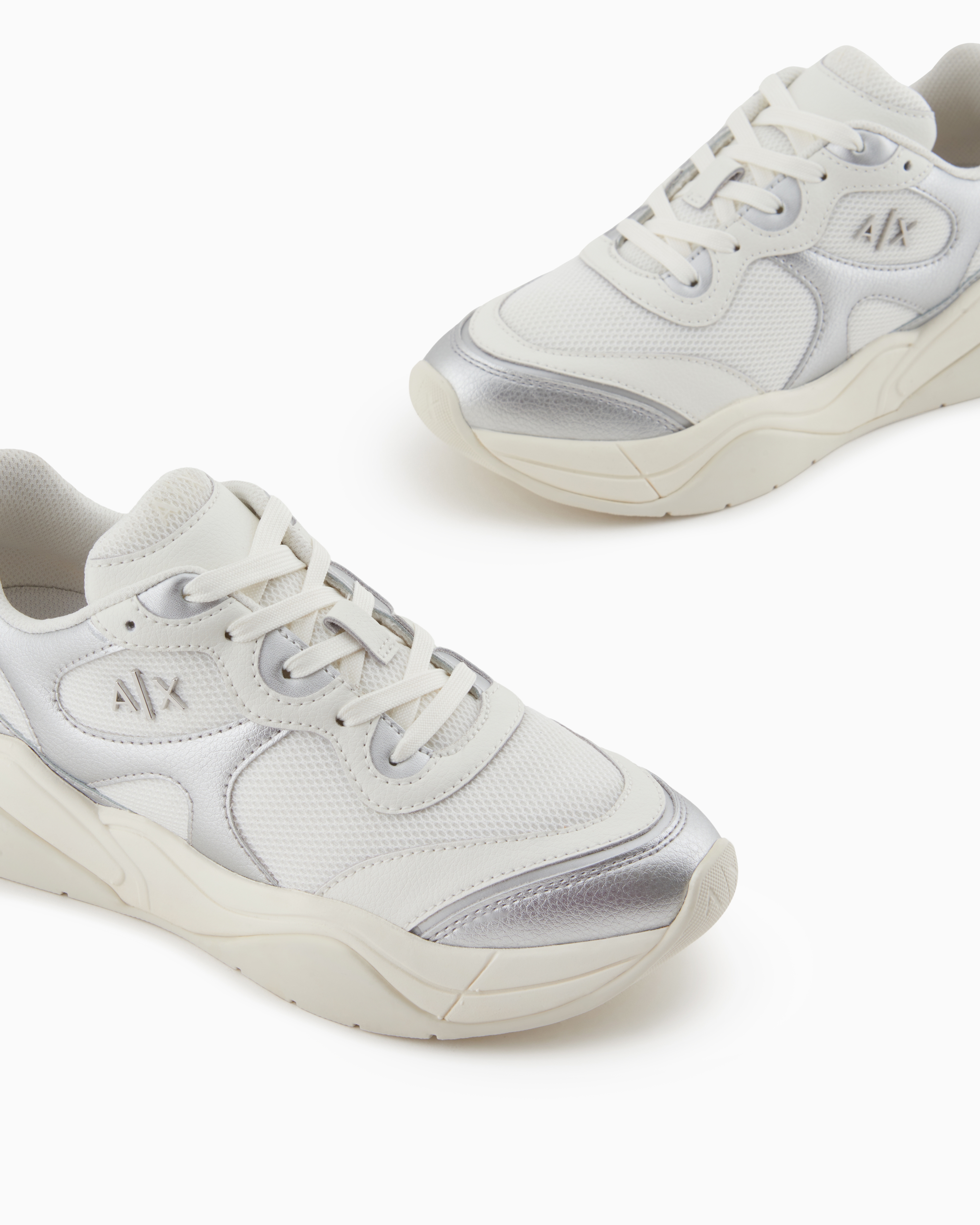 Sneakers with metallic inserts