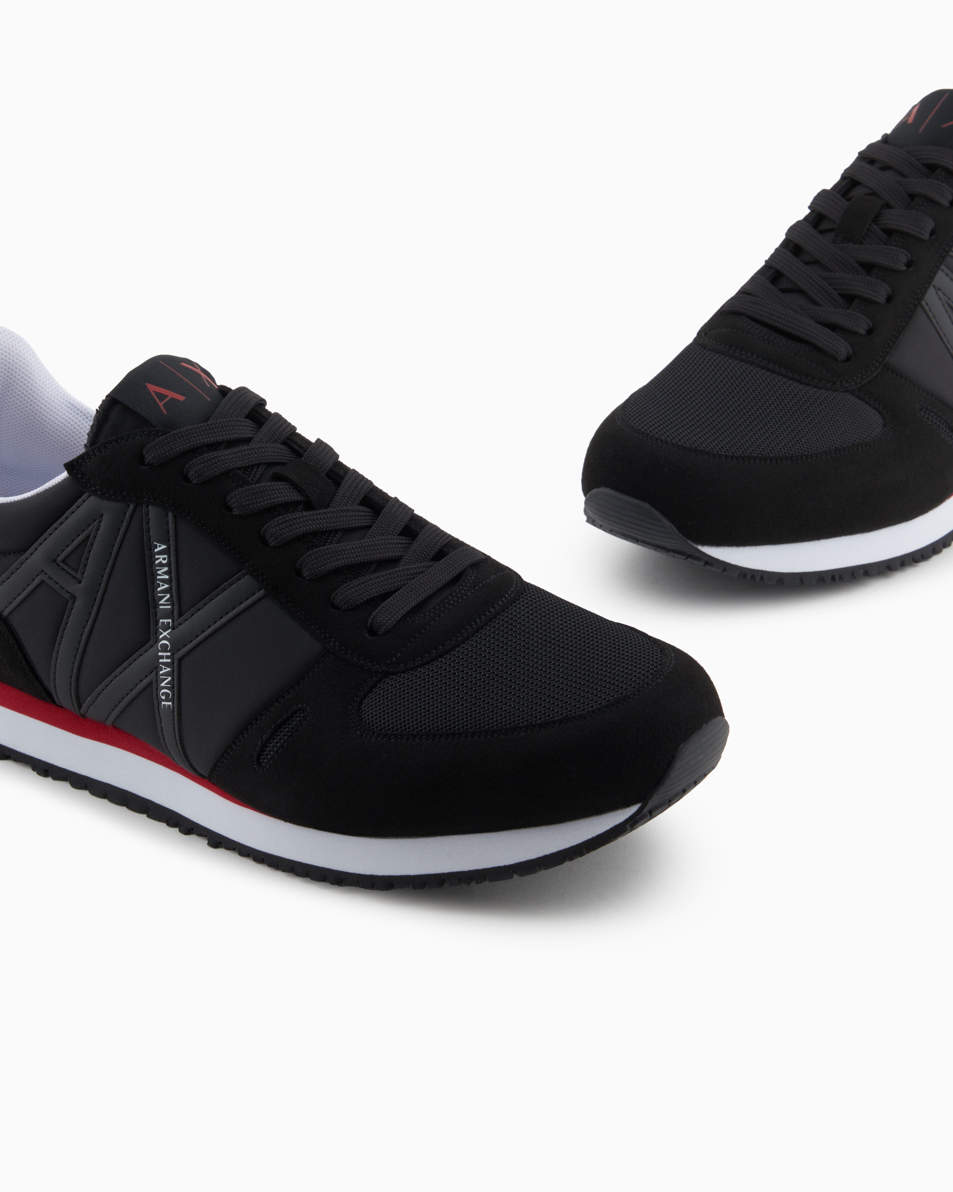Armani Exchange - Sneakers eco-suede, mesh and nylon, Man, Black, Size: