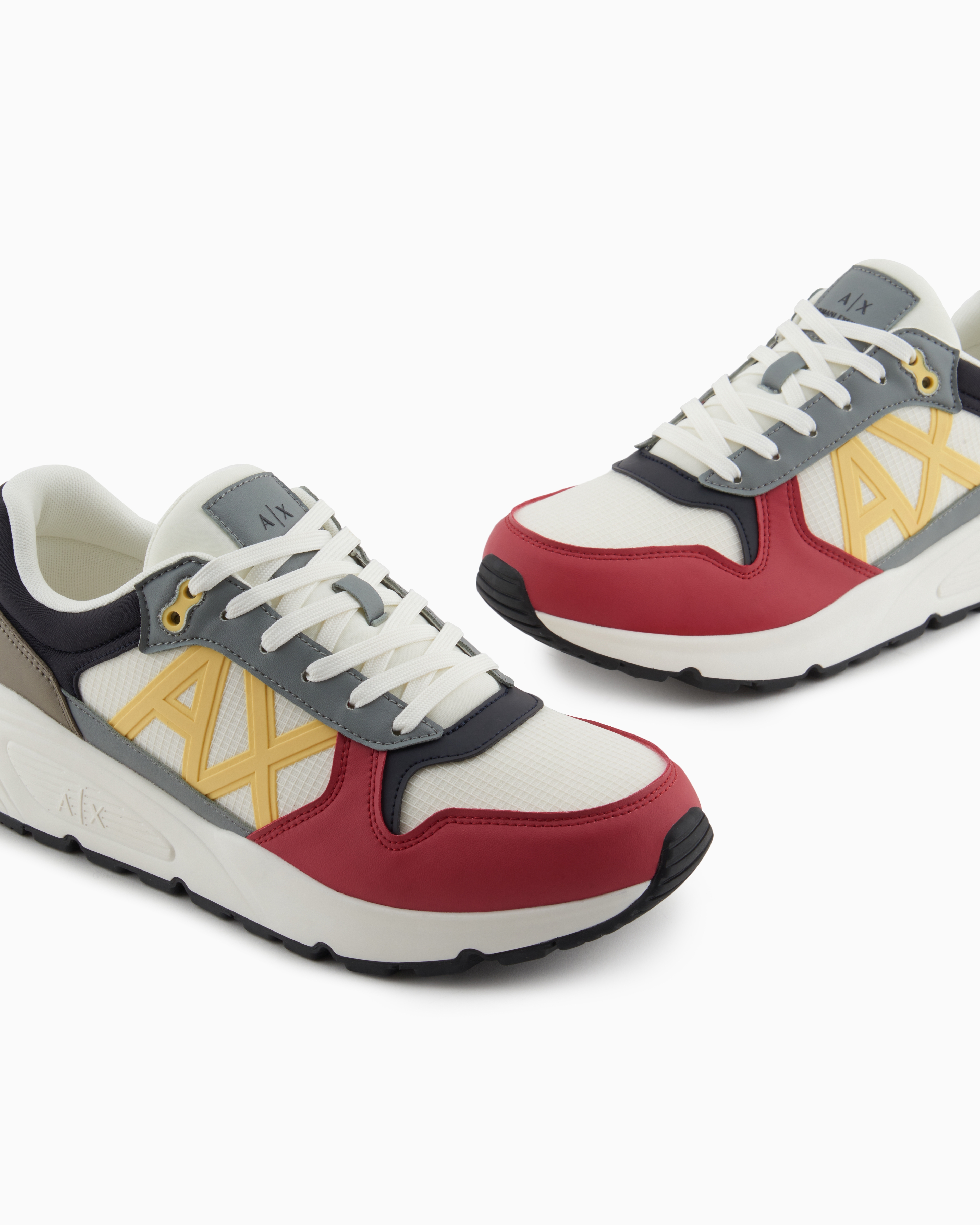 Sneakers with side logo and contrasting inserts