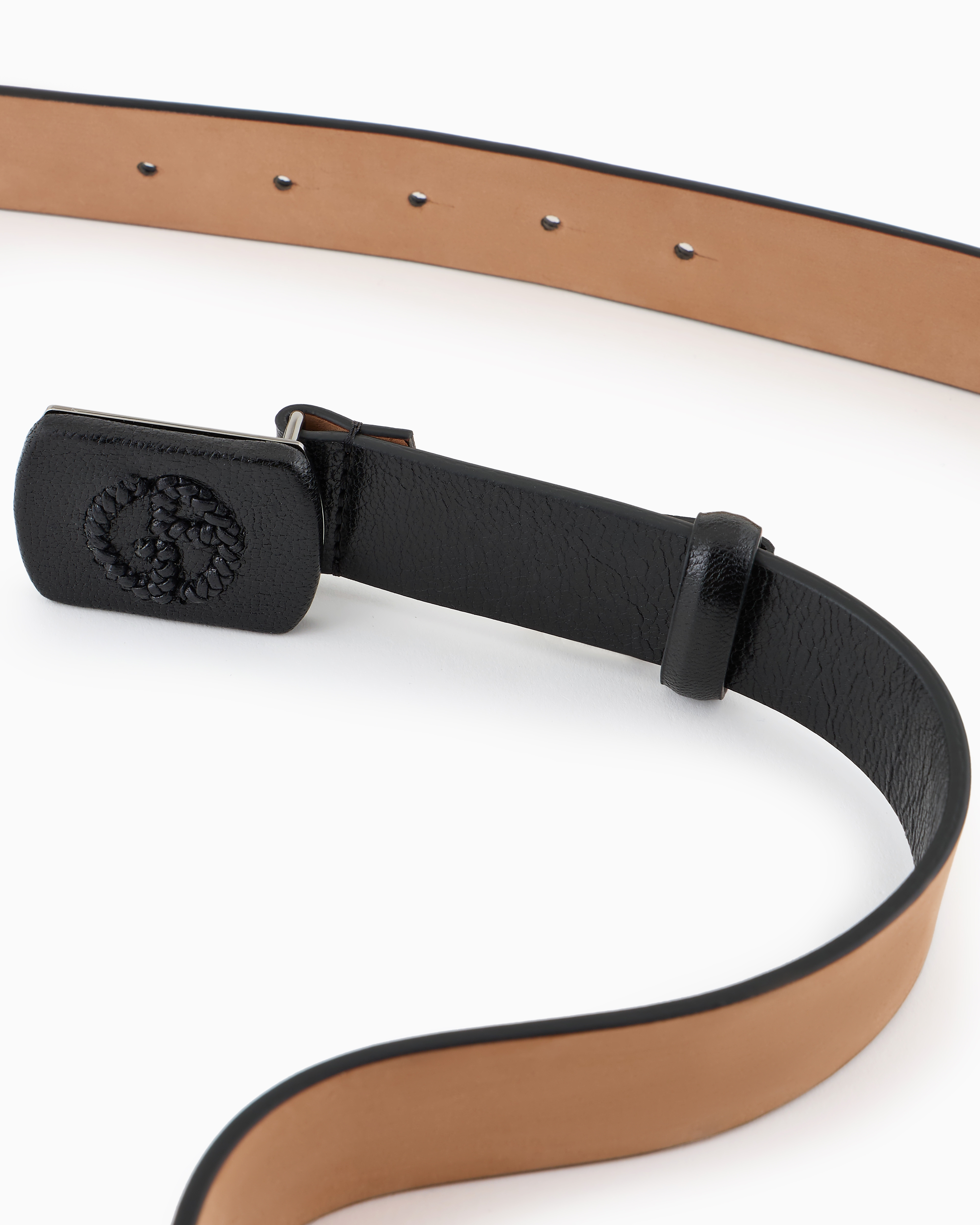 Vintage-effect leather belt | Giorgio Armani