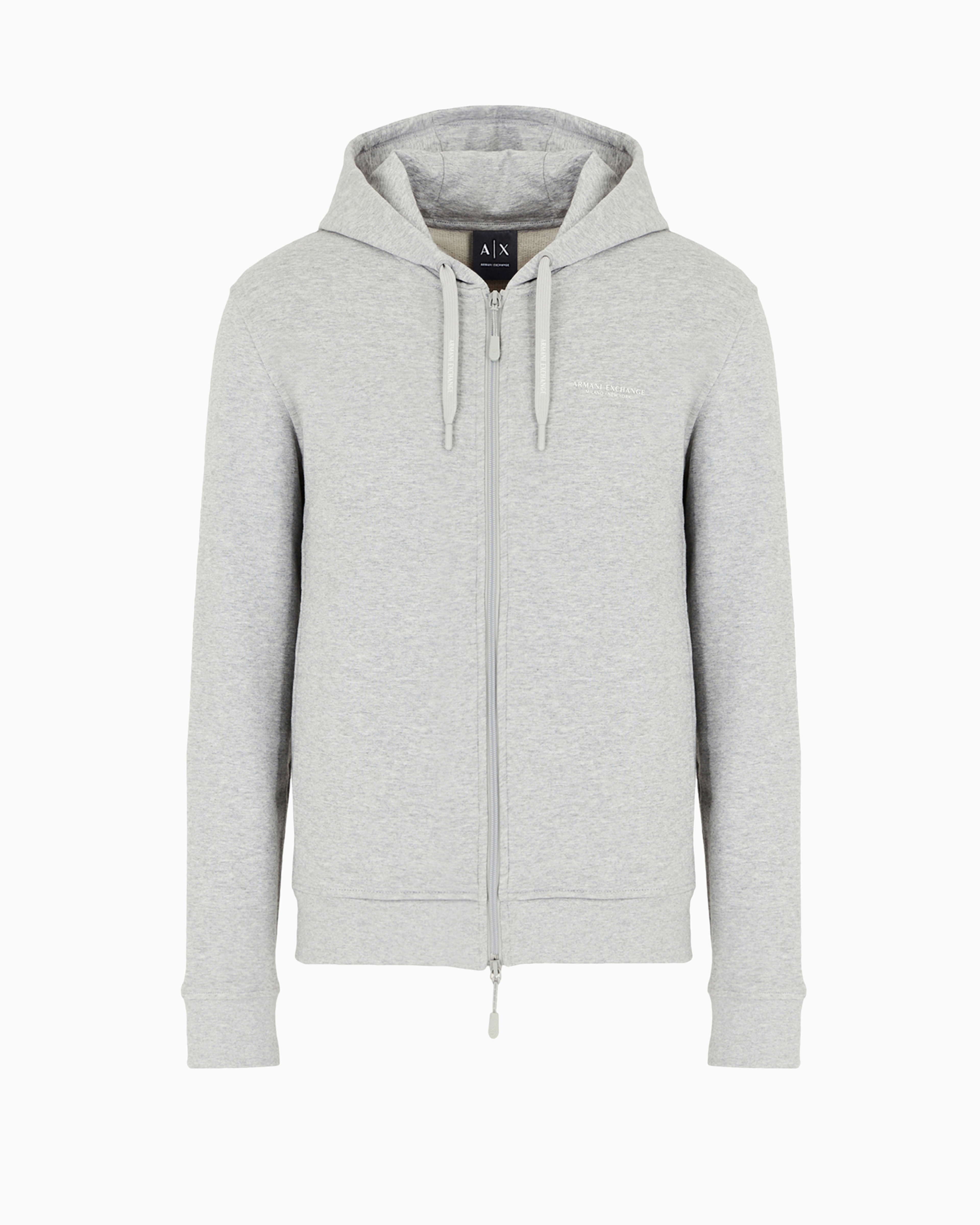 Stretch fabric zip-up sweatshirt