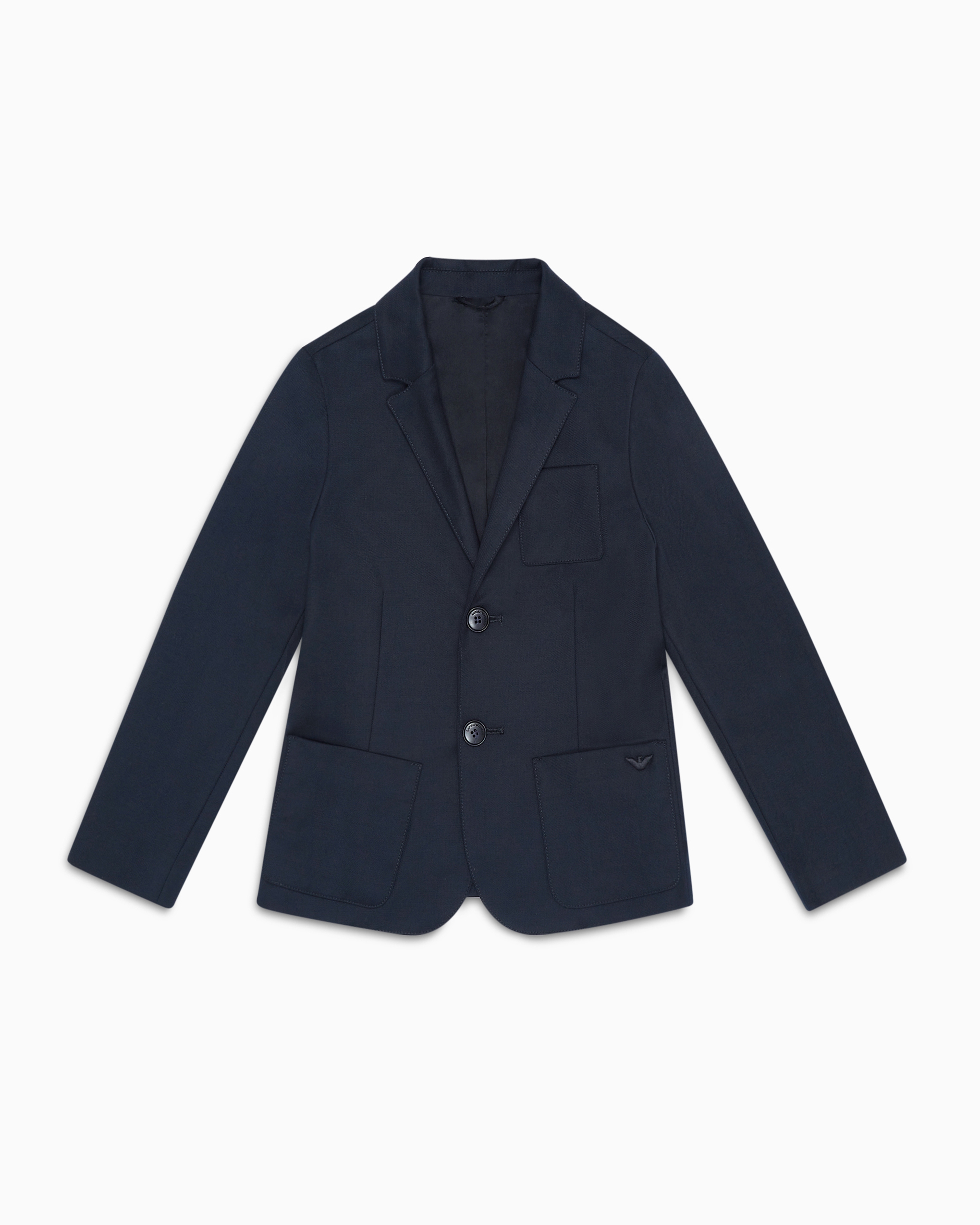 Emporio Armani - Single-breasted corduroy jacket, Boy, Blue, Size: