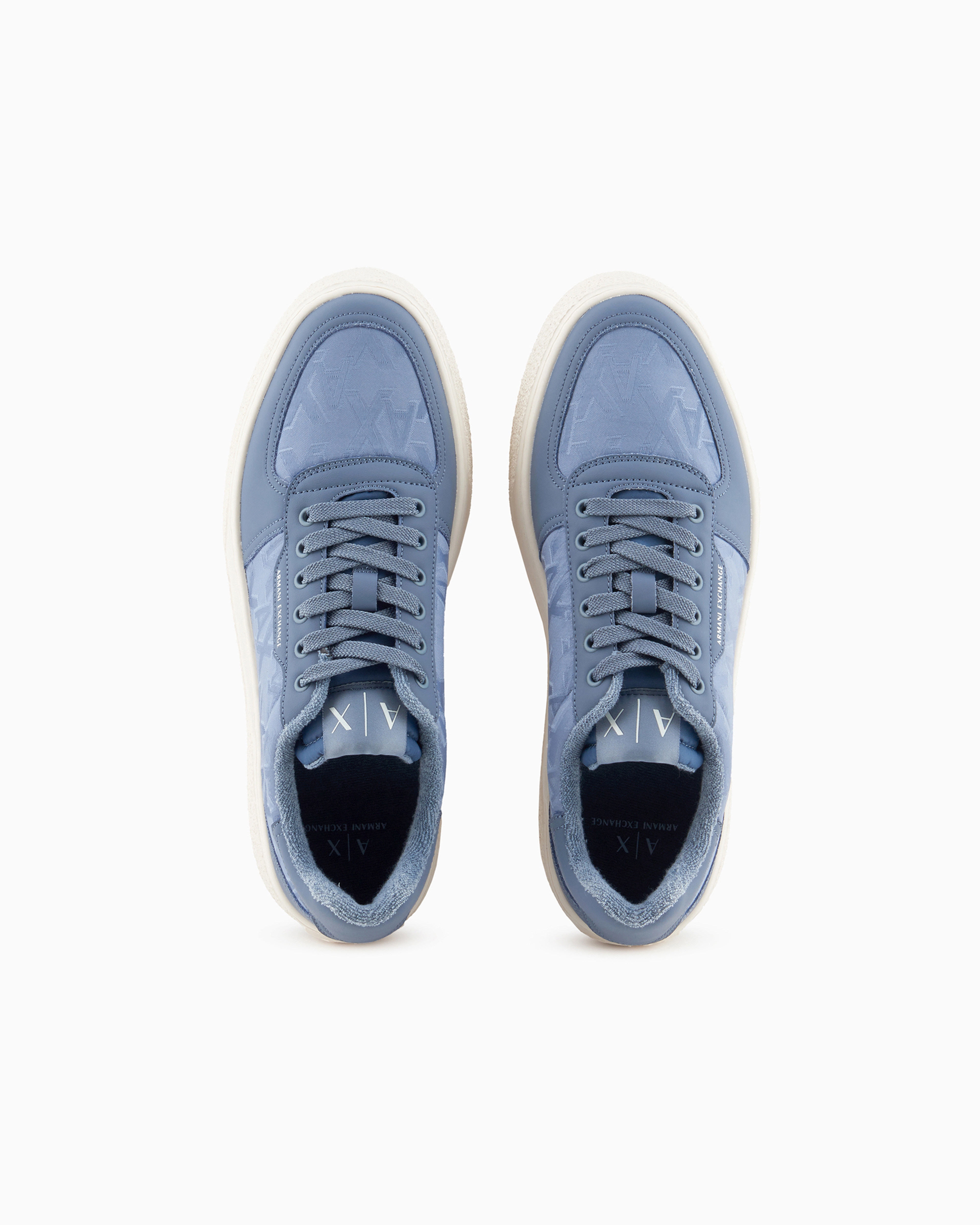 Fabric sneakers with allover logo | Armani Exchange