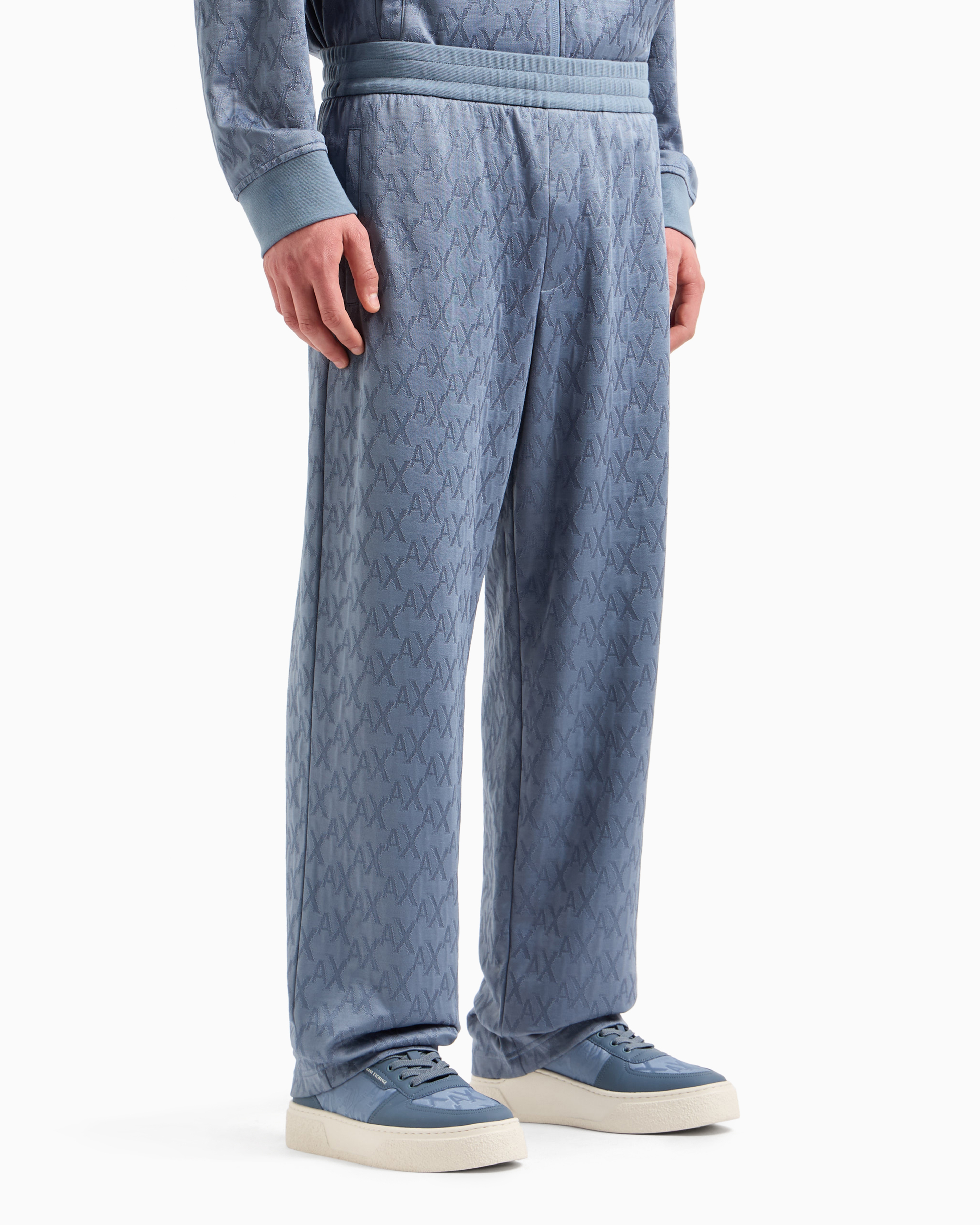 Cotton Blend Satin Pleated Trousers | Armani Exchange