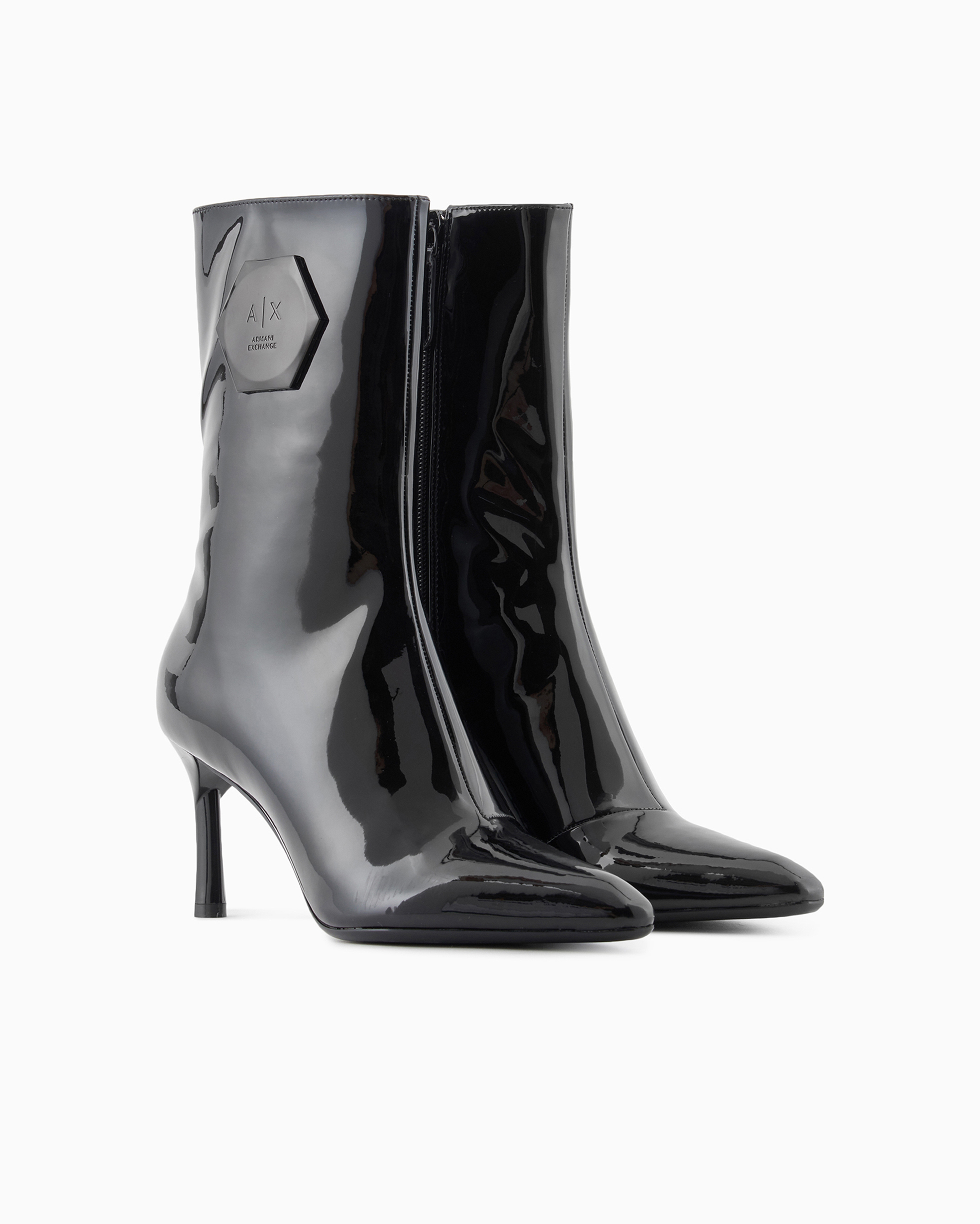 Patent leather ankle boots with heel | Armani Exchange
