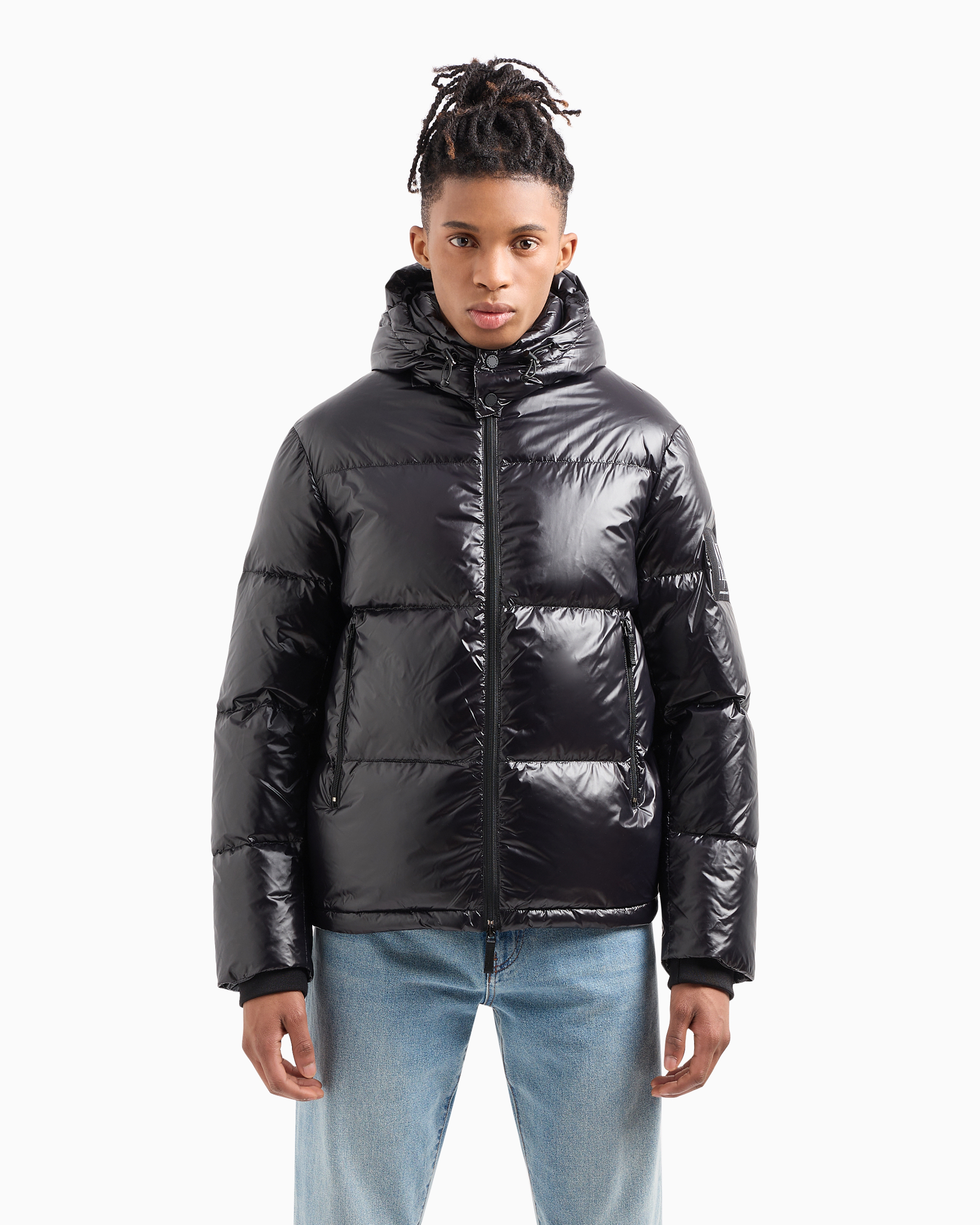 Full zip down jacket with hood
