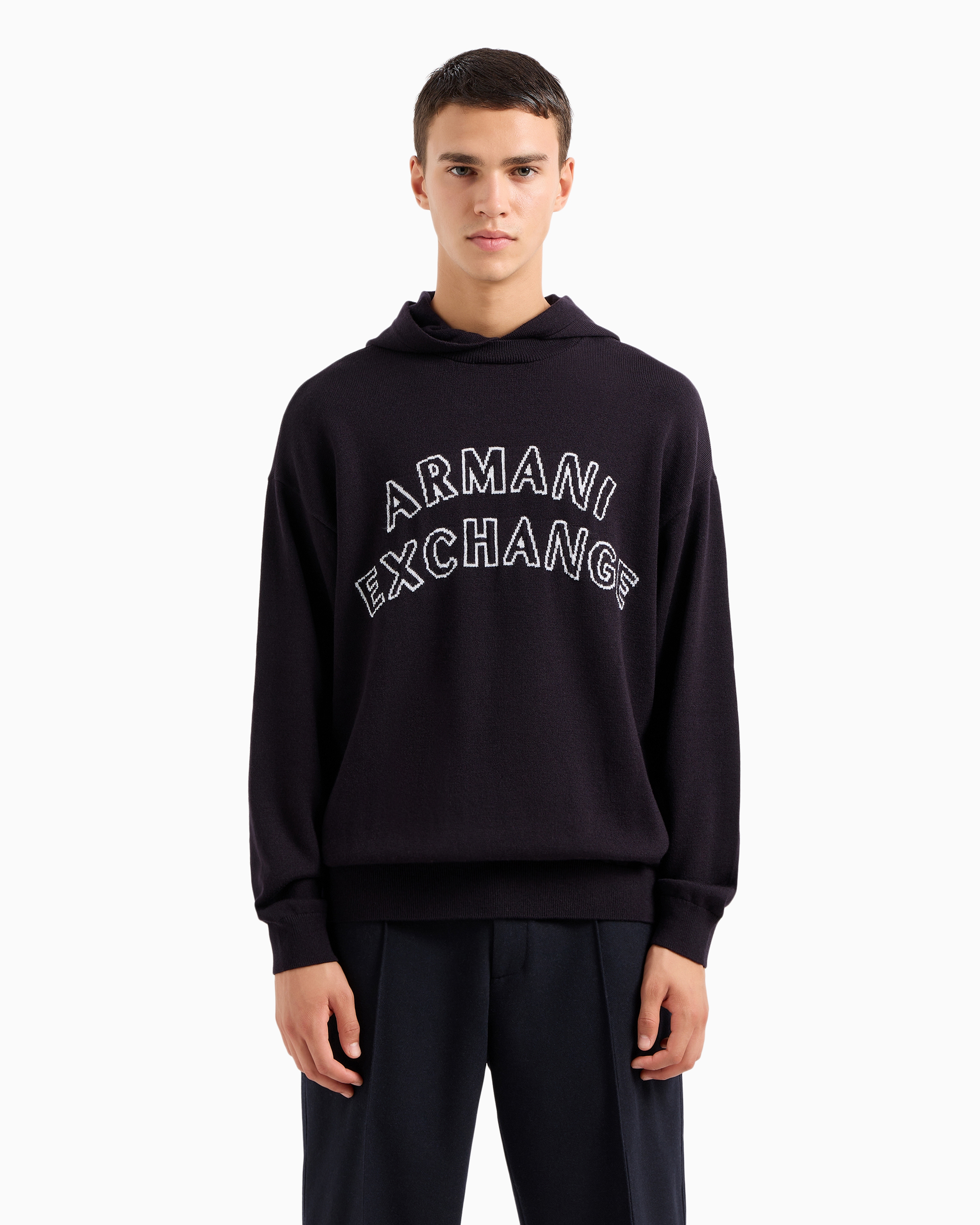 AXロゴ フーデッドニットプルオーバー | Armani Exchange