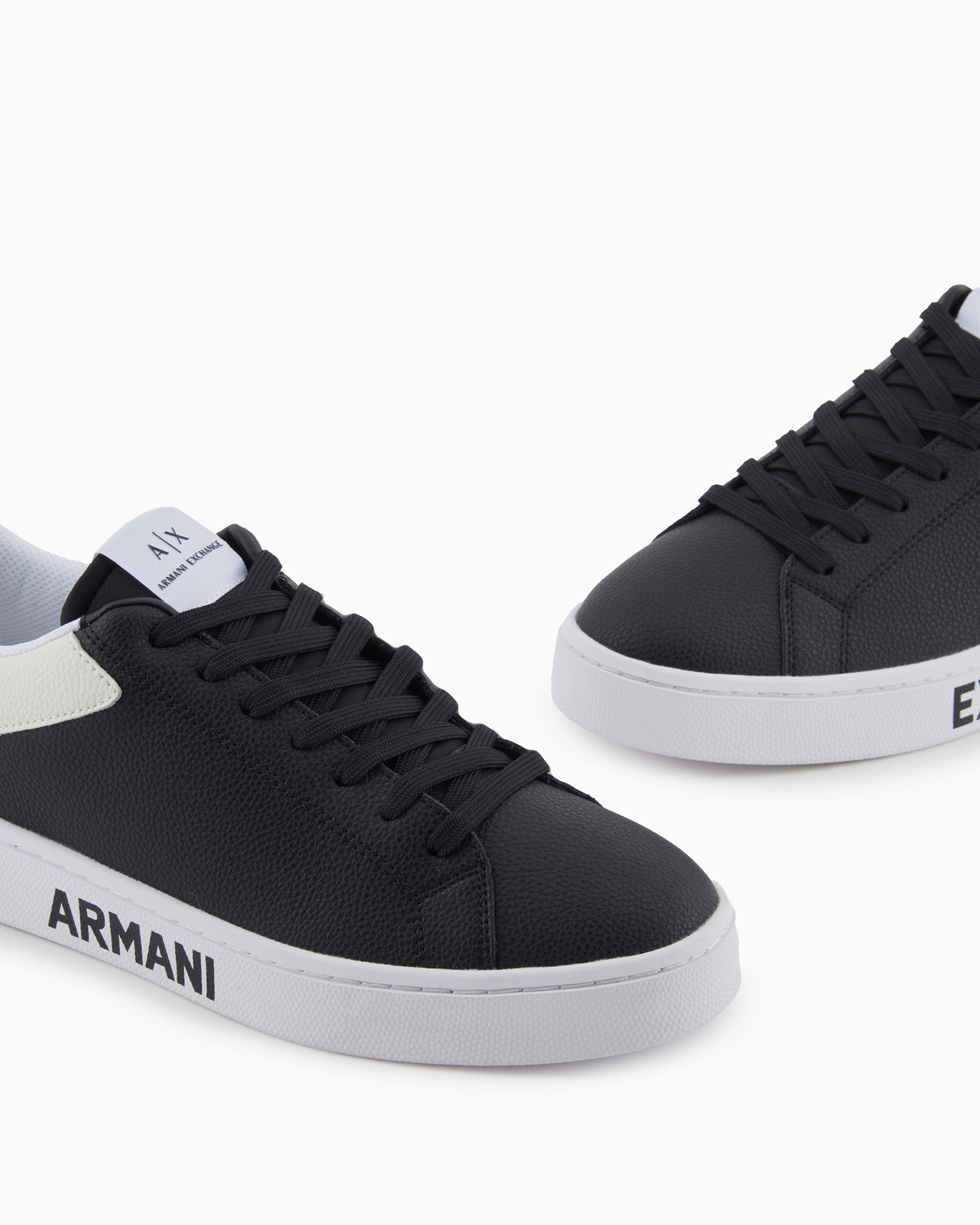 Leather sneakers with logo on the sole | Armani Exchange