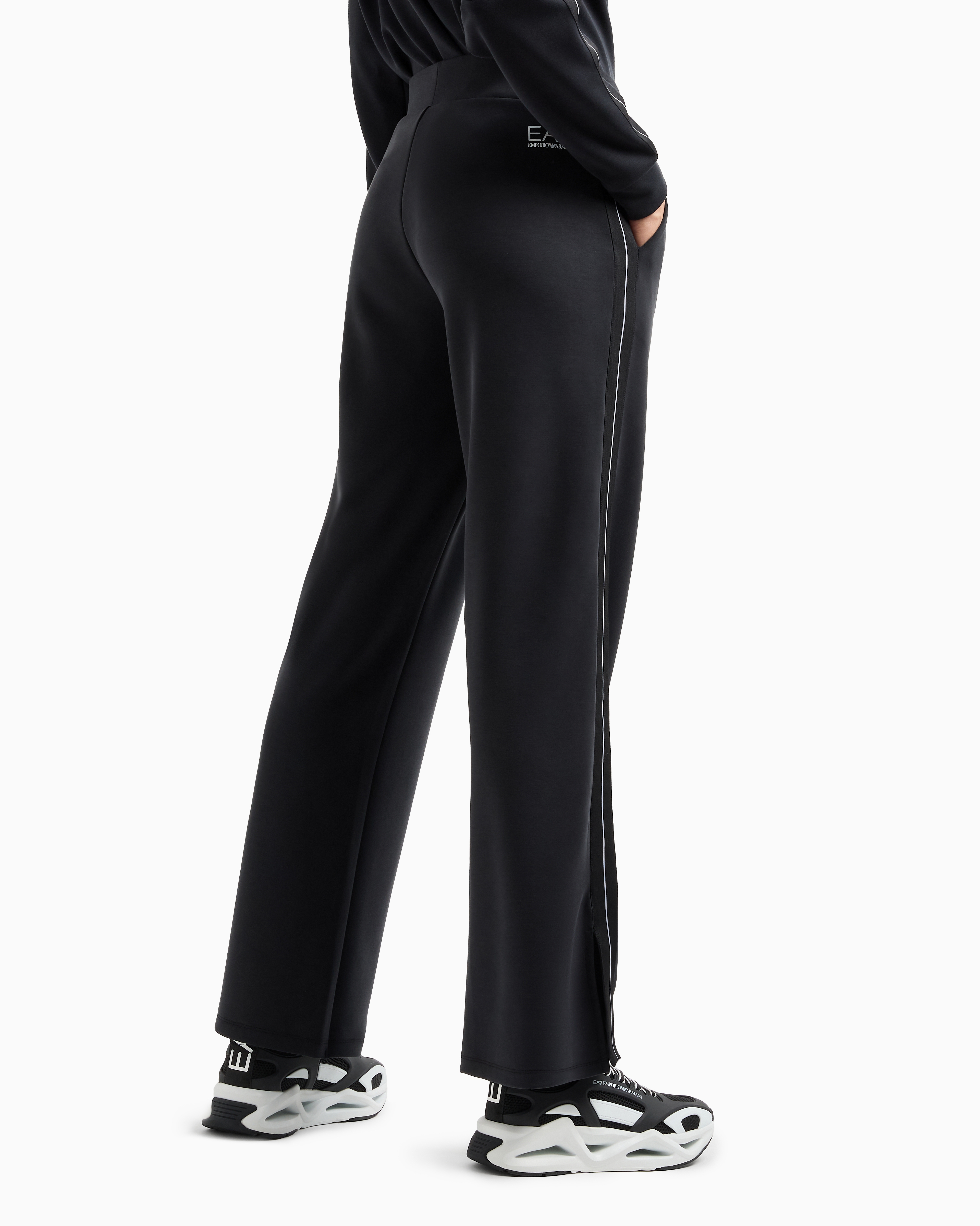 Logo Series stretch modal-blend wide trousers | EA7