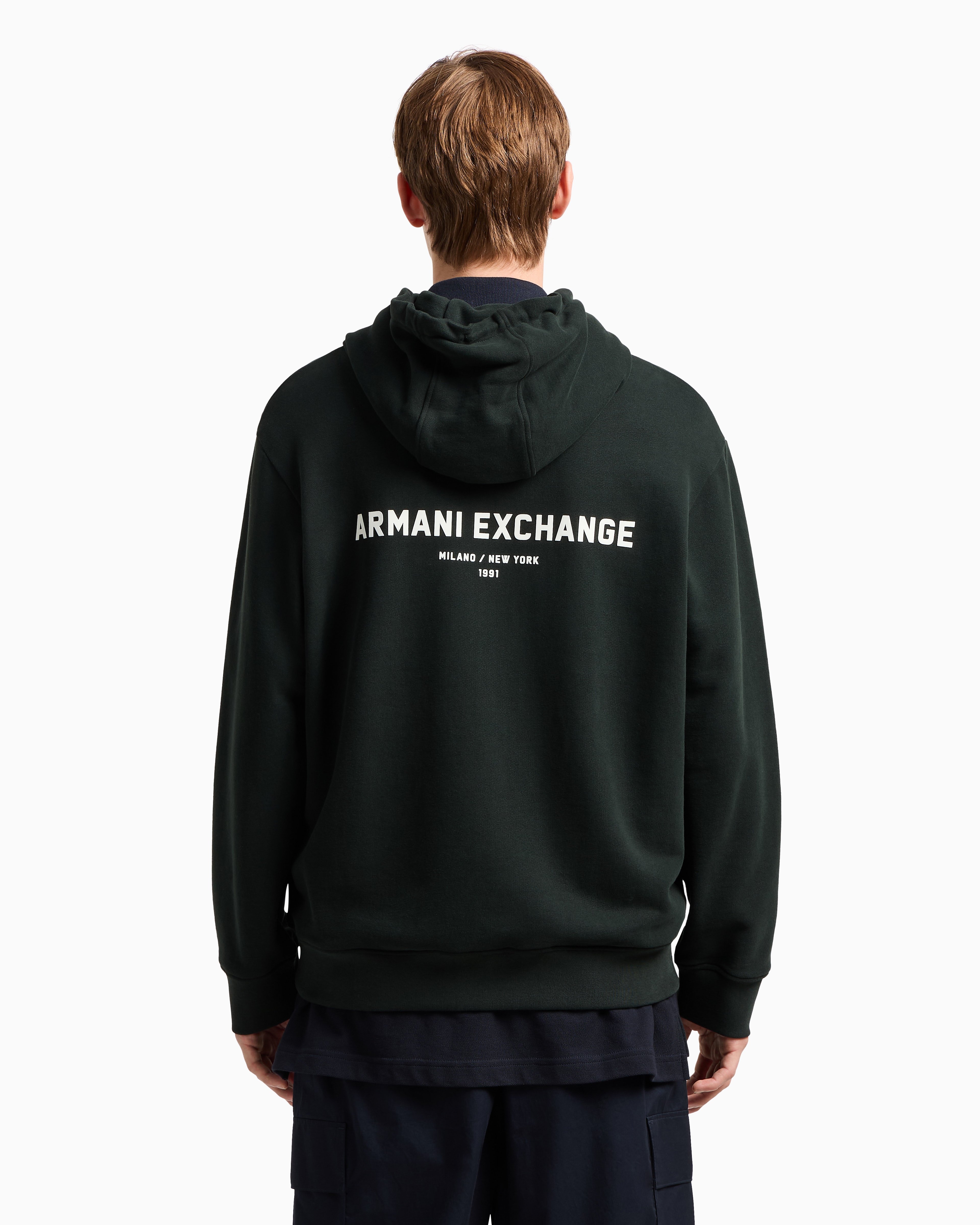 Zip-up hoodie with Milan/New York print on the back