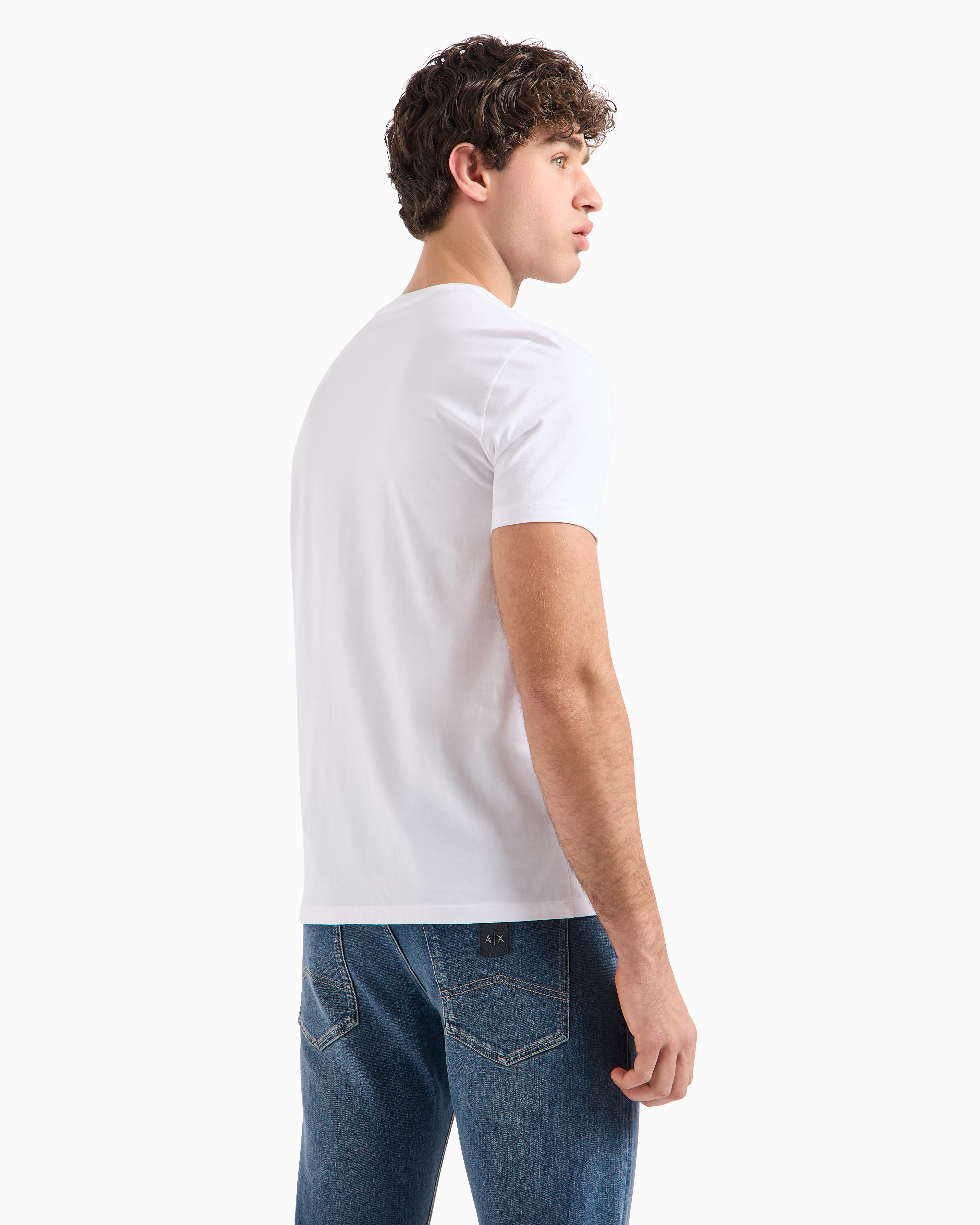 Armani Exchange - Slim fit jersey T-shirt with logo, Man, White, Size: