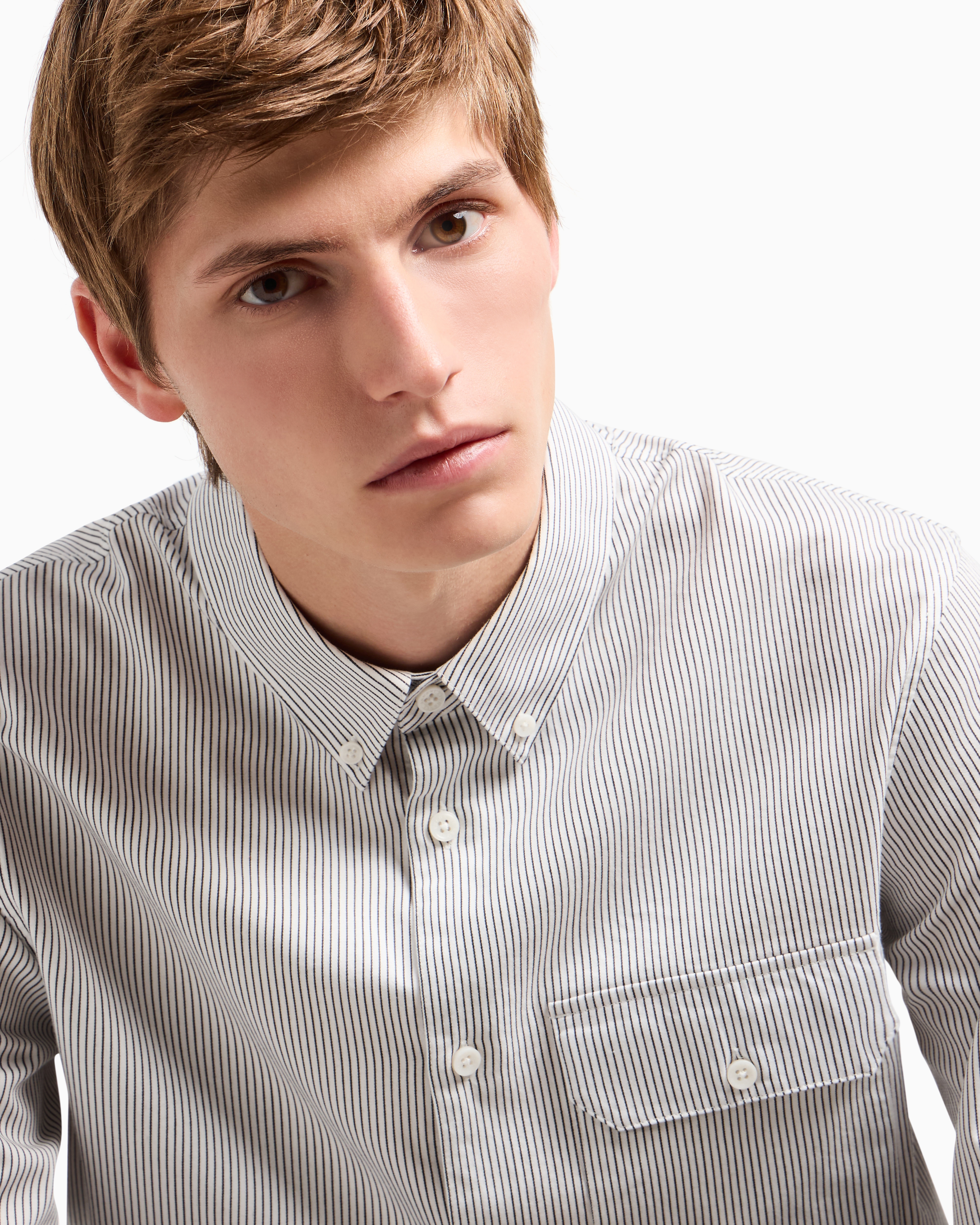 Regular fit button down striped shirt