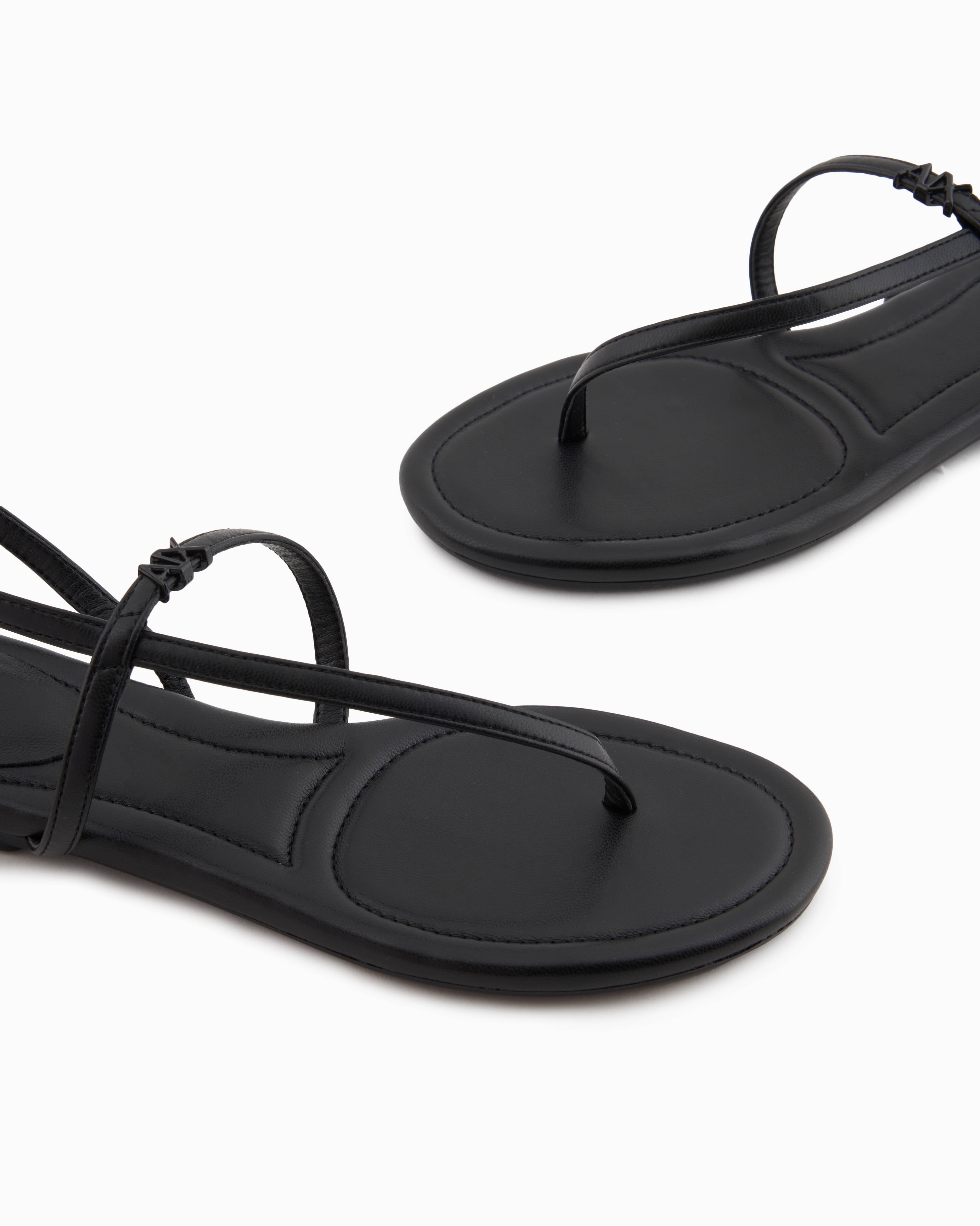 Armani Exchange - Flip flops with strap, Woman, Black, Size: